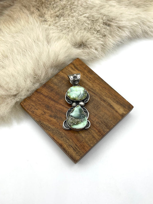 Palomino Turquoise Pendant w/8mm Bail by Gilbert Nez, Navajo