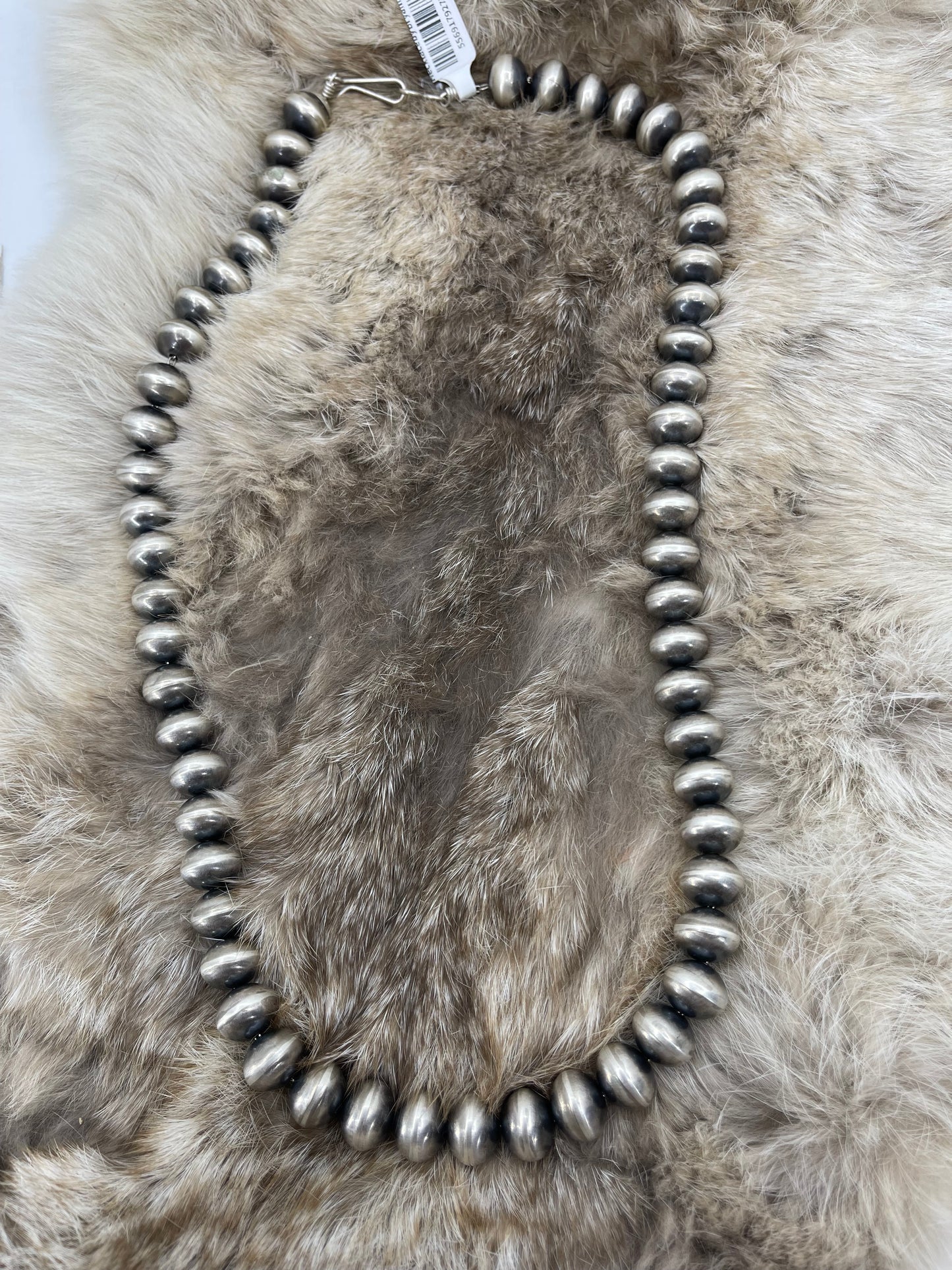 24" 12mm Handmade Rondelle Beaded Necklace by Bryannen Halwood, Navajo