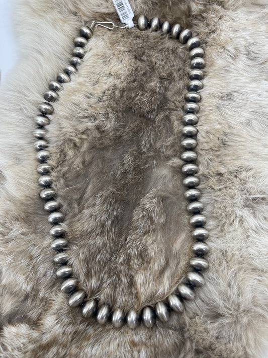 24" 12mm Handmade Rondelle Beaded Necklace by Bryannen Halwood, Navajo