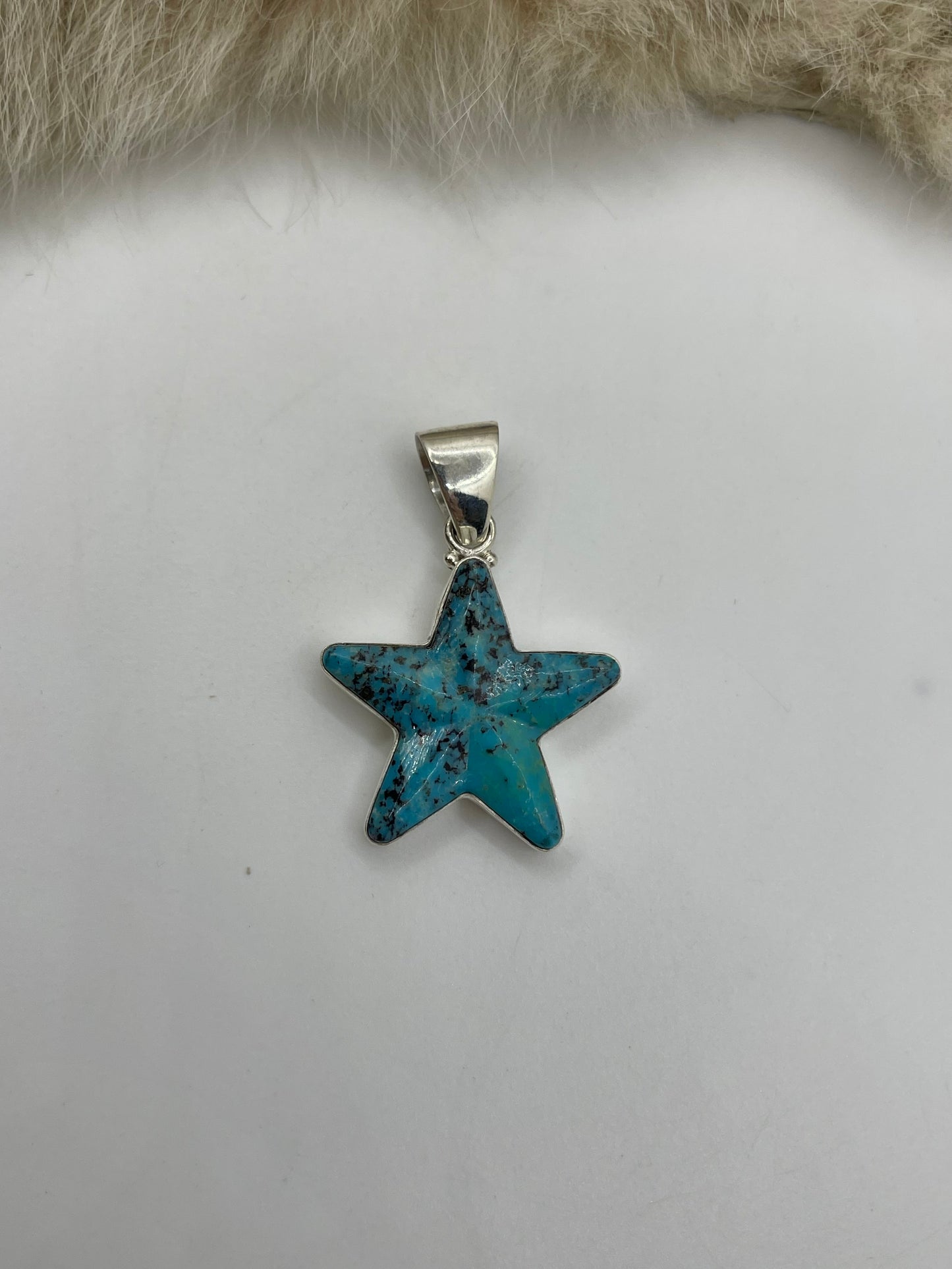 Turquoise Star Pendant with 6.5mm Bail