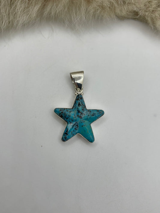 Turquoise Star Pendant with 6.5mm Bail