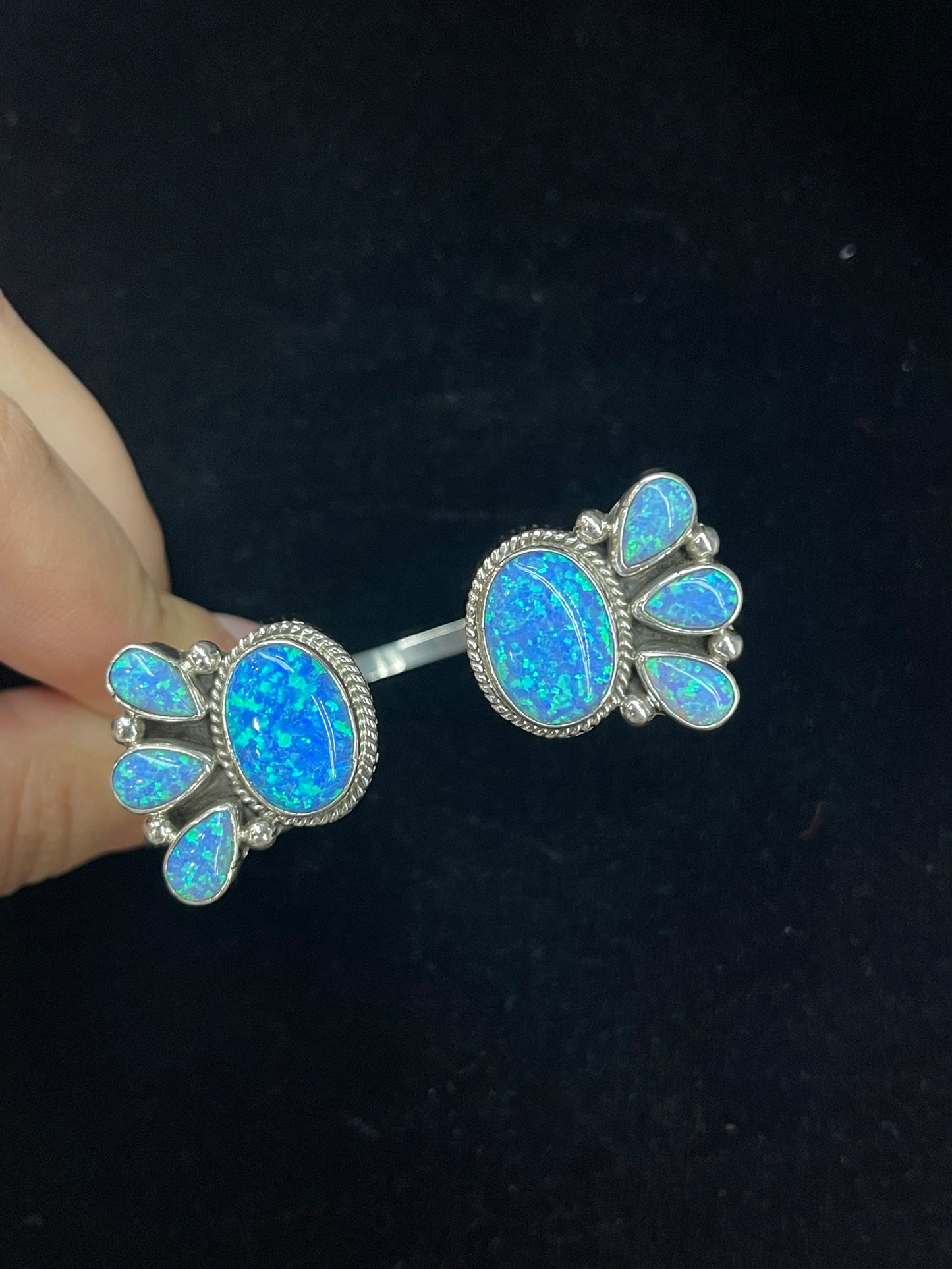5 3/4"-7" Blue Opal Cuff by Annie Sleuth, Navajo