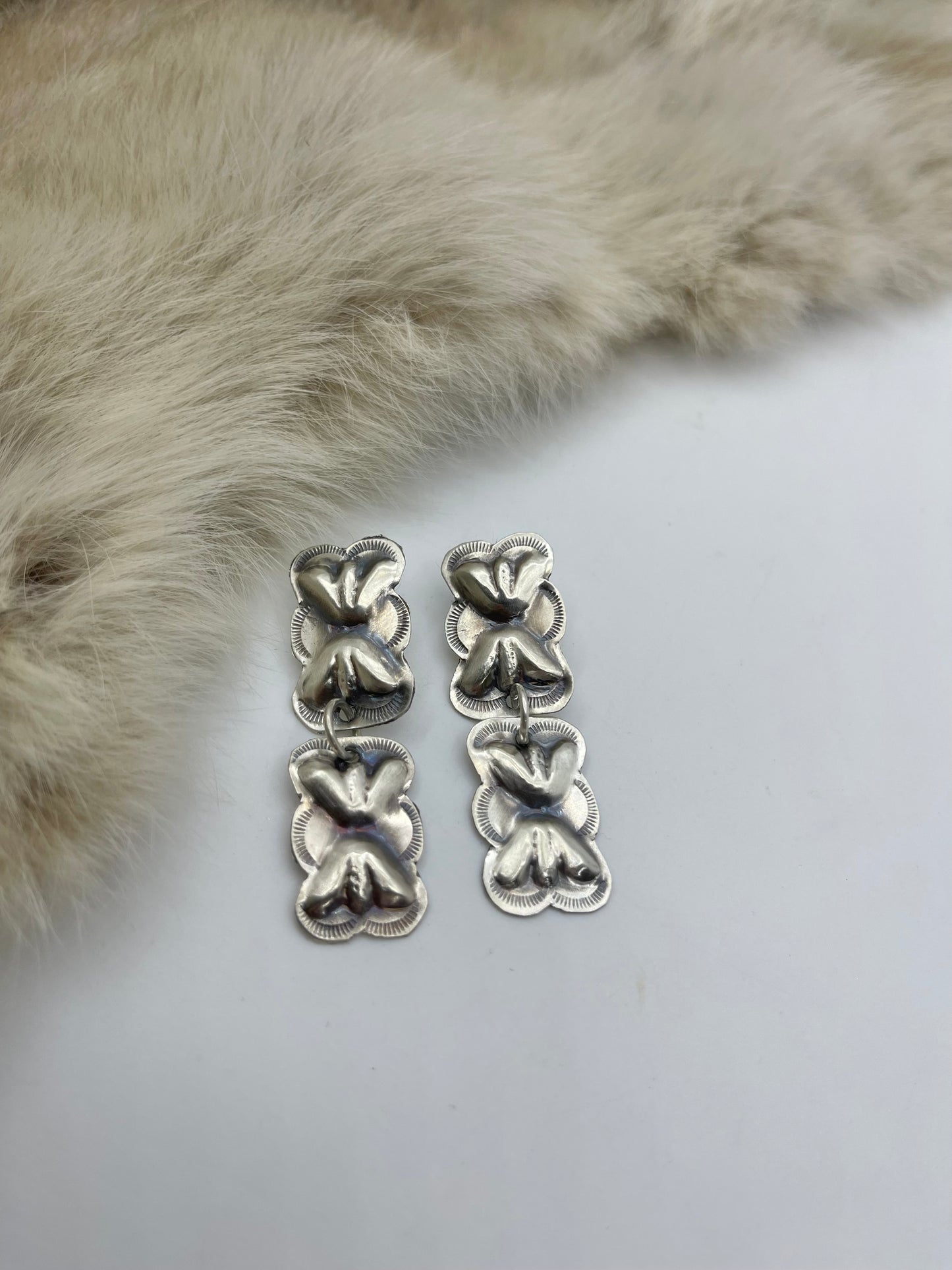 Double Concho Dangle Earrings By Joan Begay, Navajo