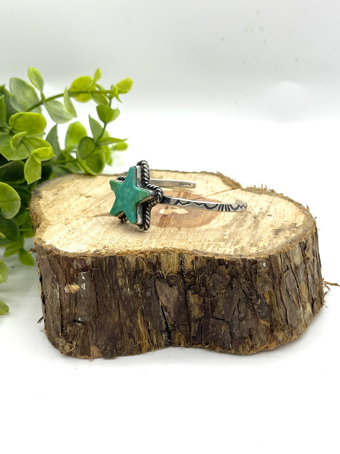 5.5”-7” Turquoise Star Cuff By Donovan Skeet, Navajo