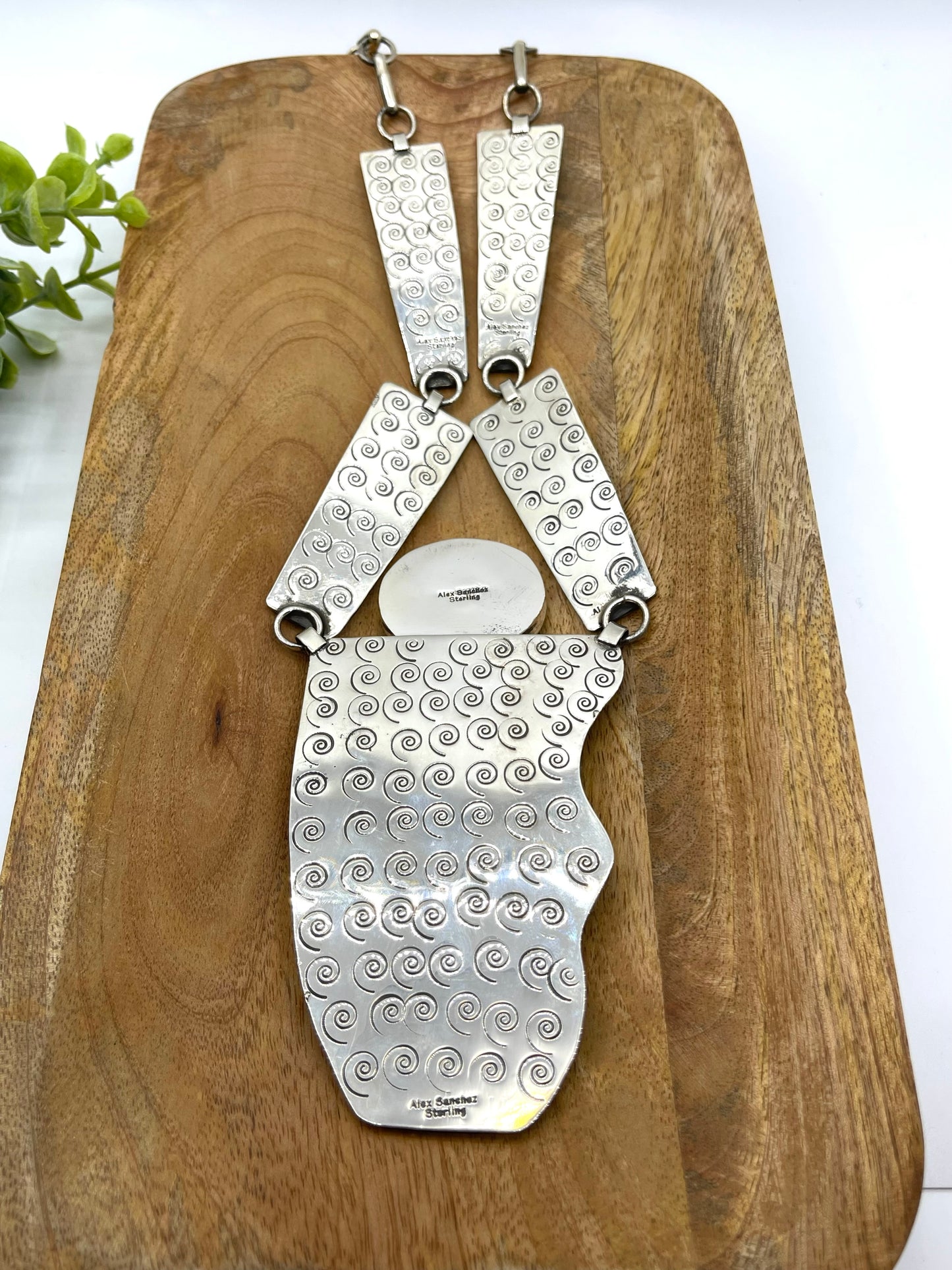 24" Grandma Necklace with High Grade Royston Turquoise by Alex Sanchez, Navajo
