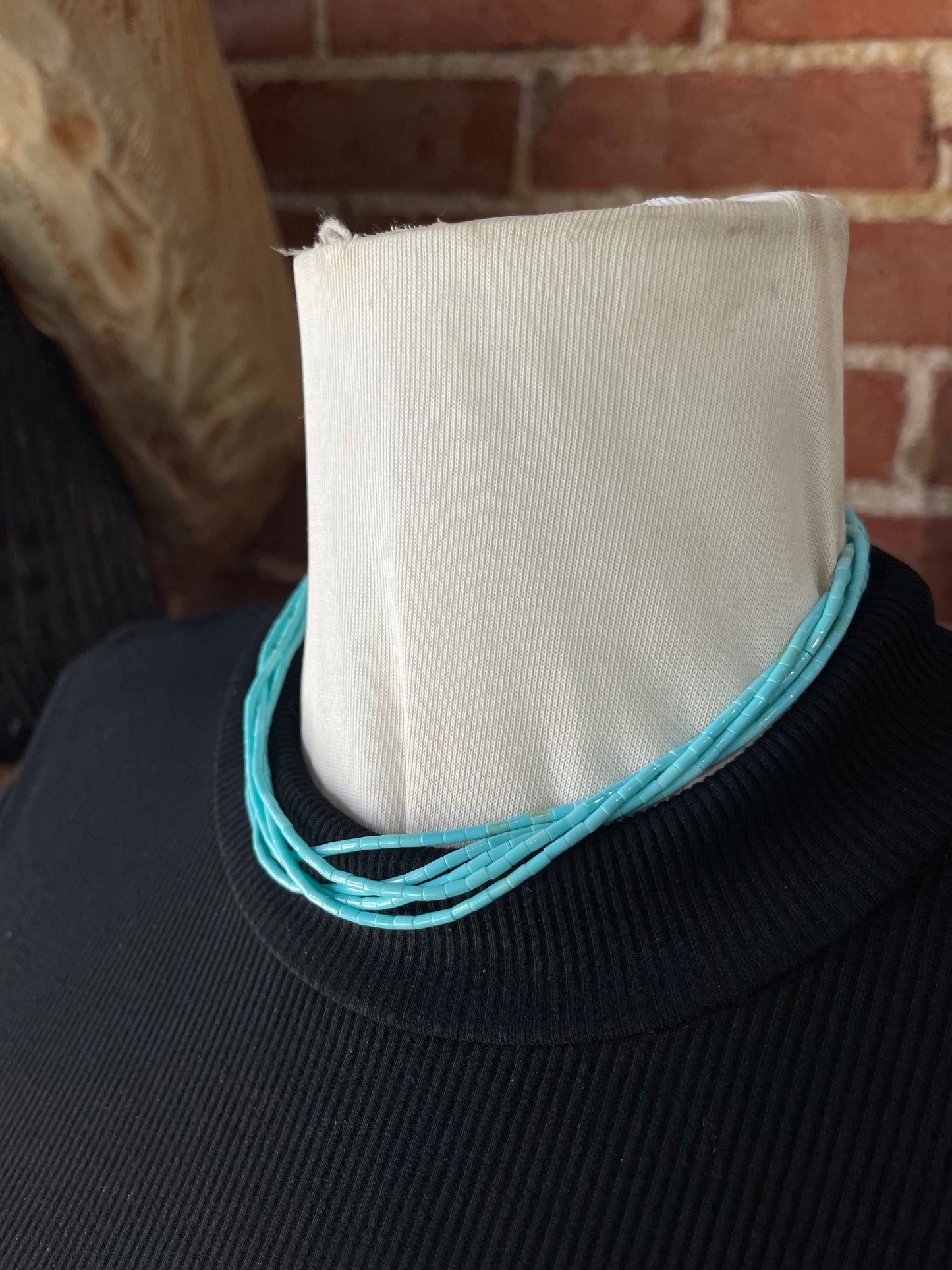 16" 5 Strand Turquoise Beaded Necklace