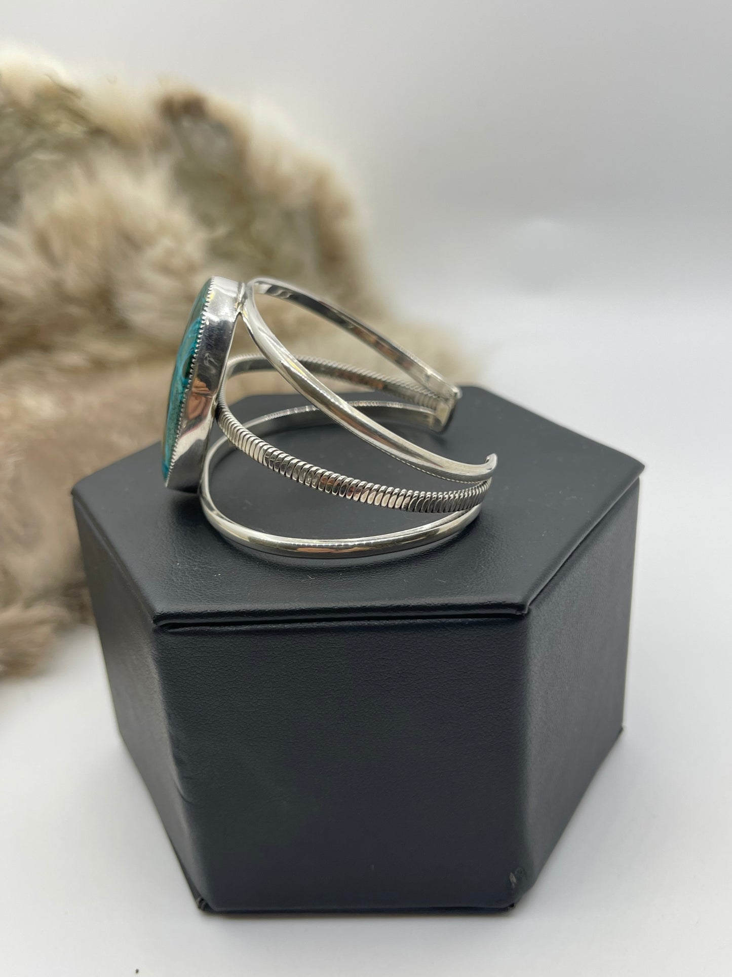 5.25”-6.75” Azurite Chrysocolla Cuff
