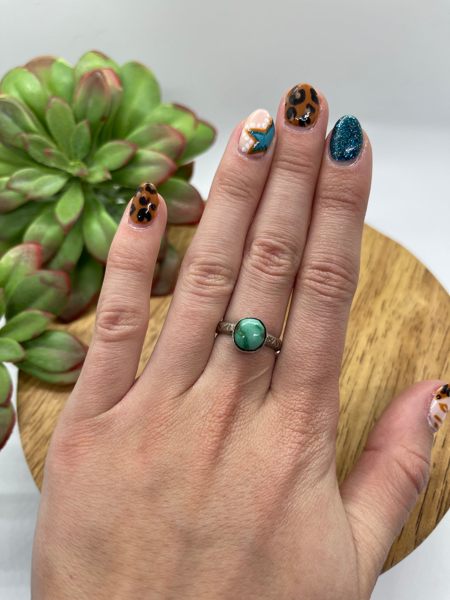 5.0 Sonoran Gold Turquoise Round Rings
