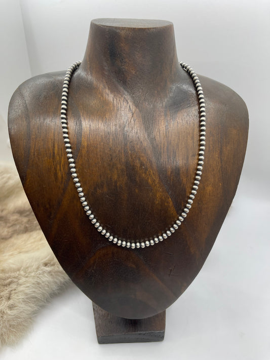 18” 4mm Navajo Style Pearls Strung by Louise Joe, Navajo