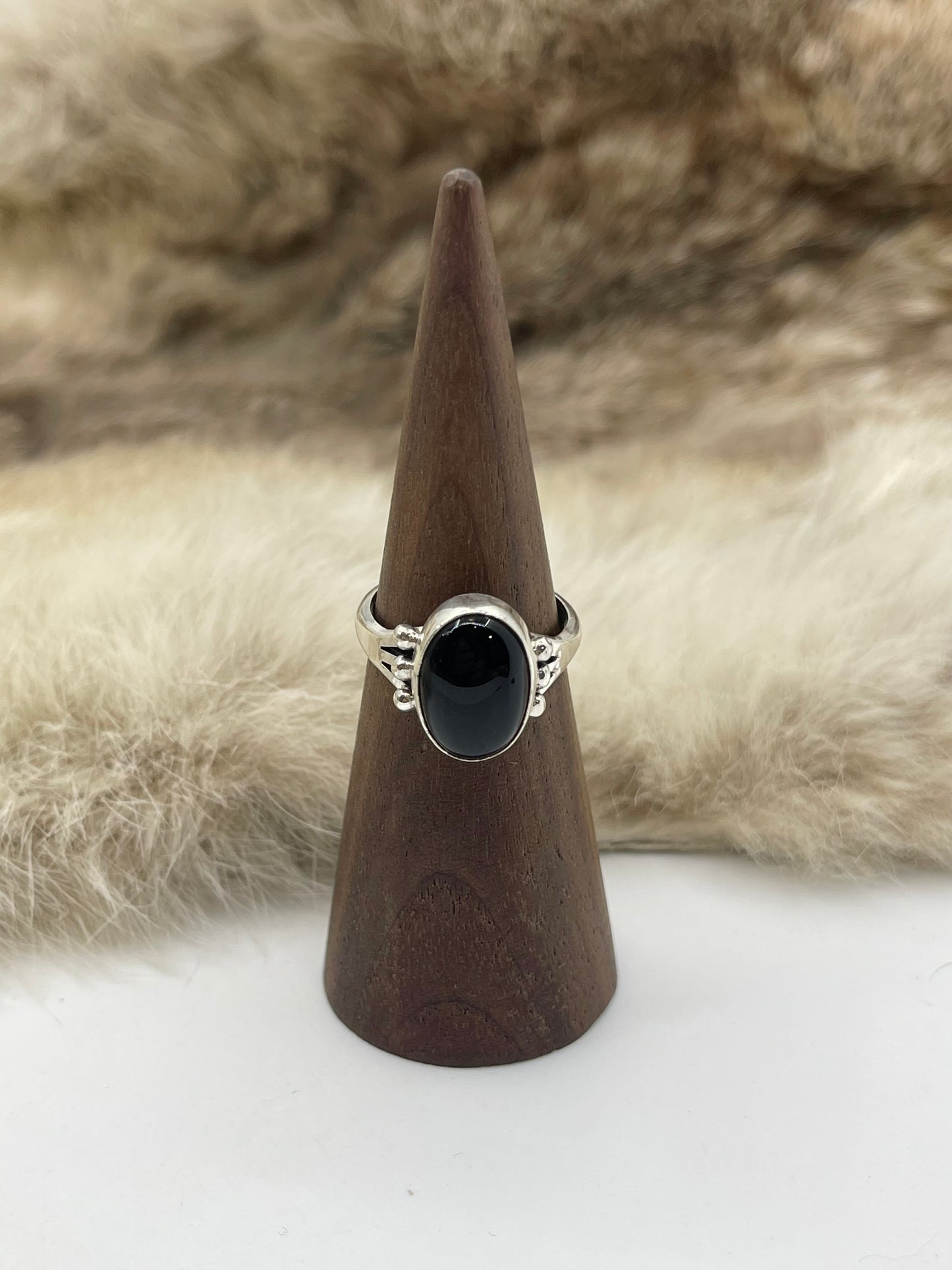 6.0 Black Onyx Ring by Jerryson Henio, Navajo