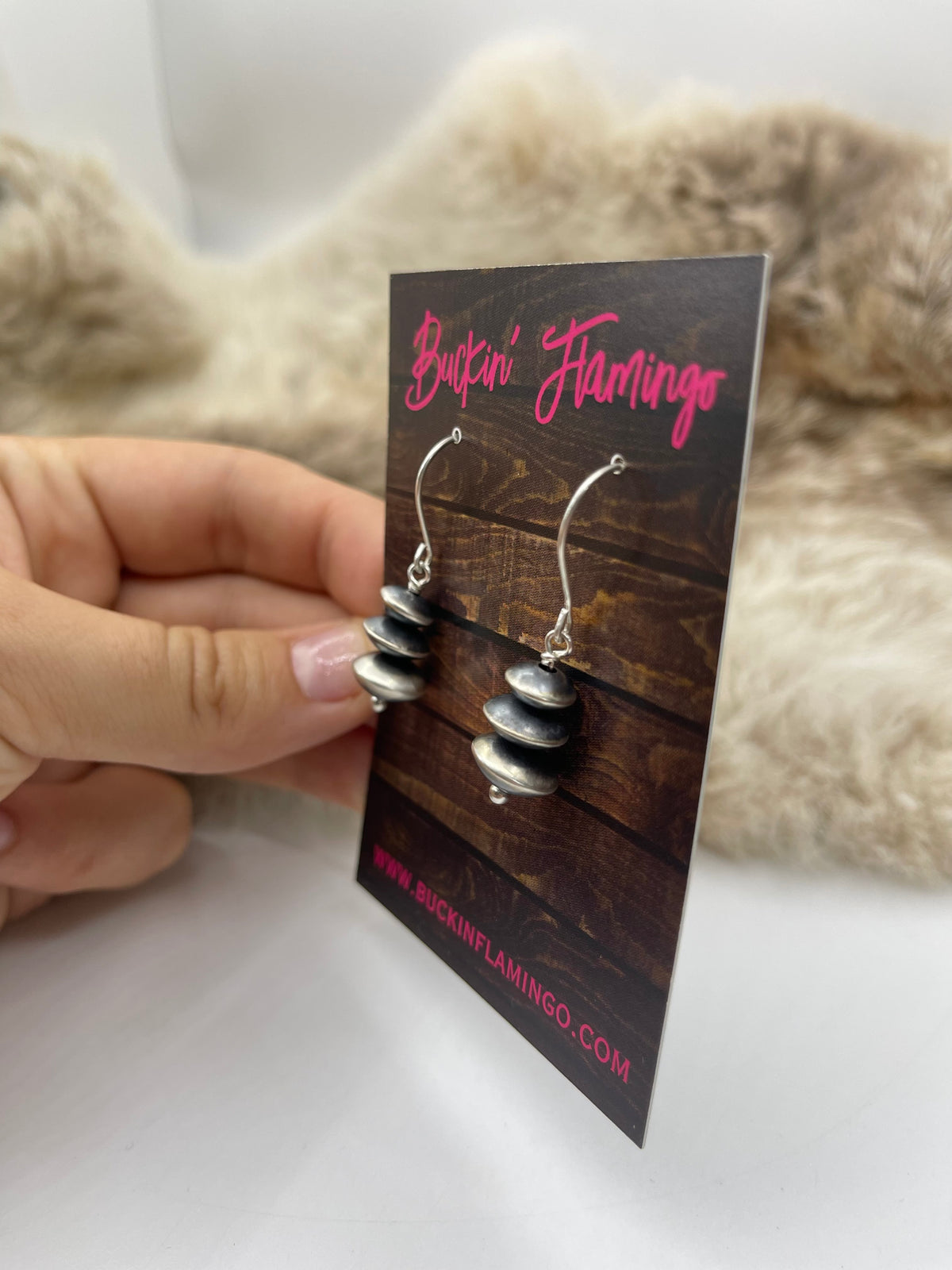 Graduated Navajo Pearl Earrings by Amanda Larry, Navajo