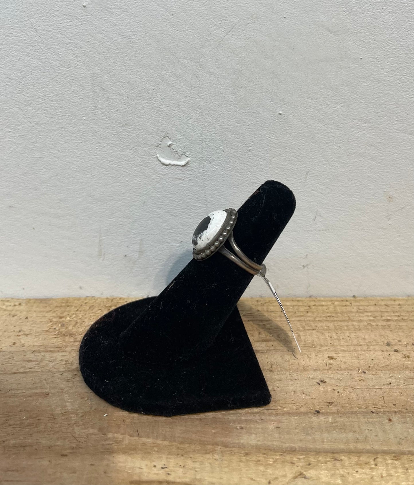 5.5 Dainty White Buffalo Ring by Navajo Artist