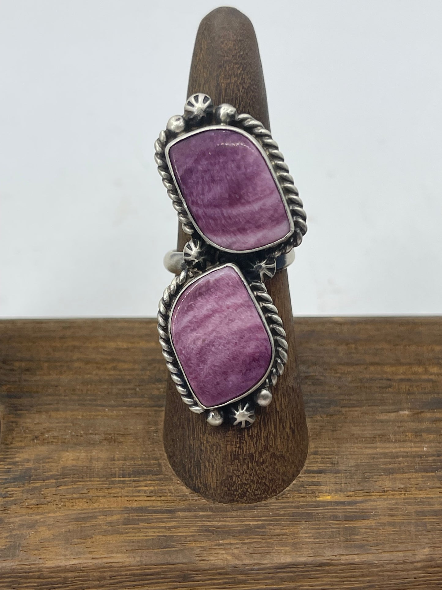Purple Spiny Oyster Small Adjustable Ring by Eugene Belone, Navajo