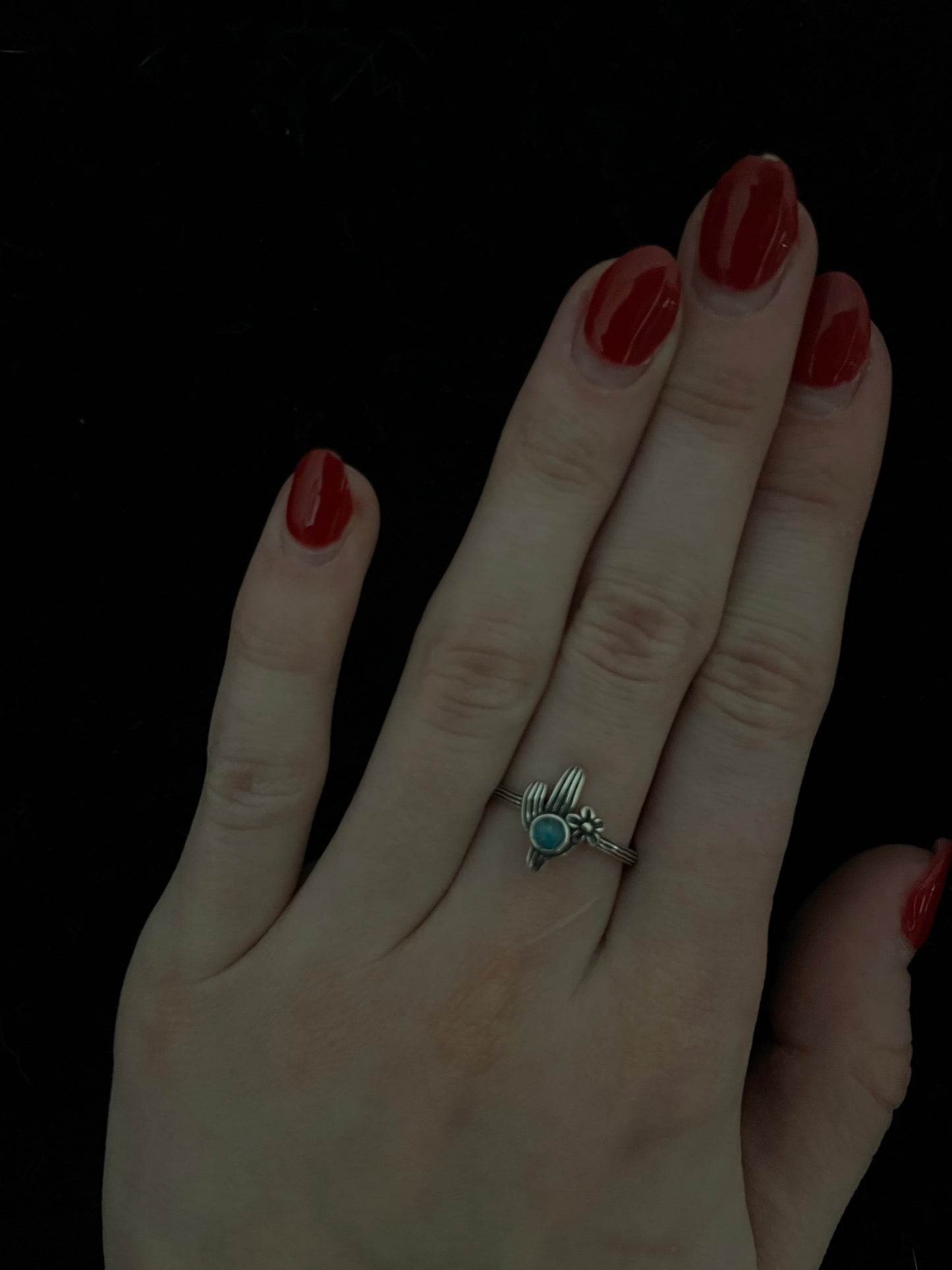 9.0 Dainty Turquoise Cactus Ring