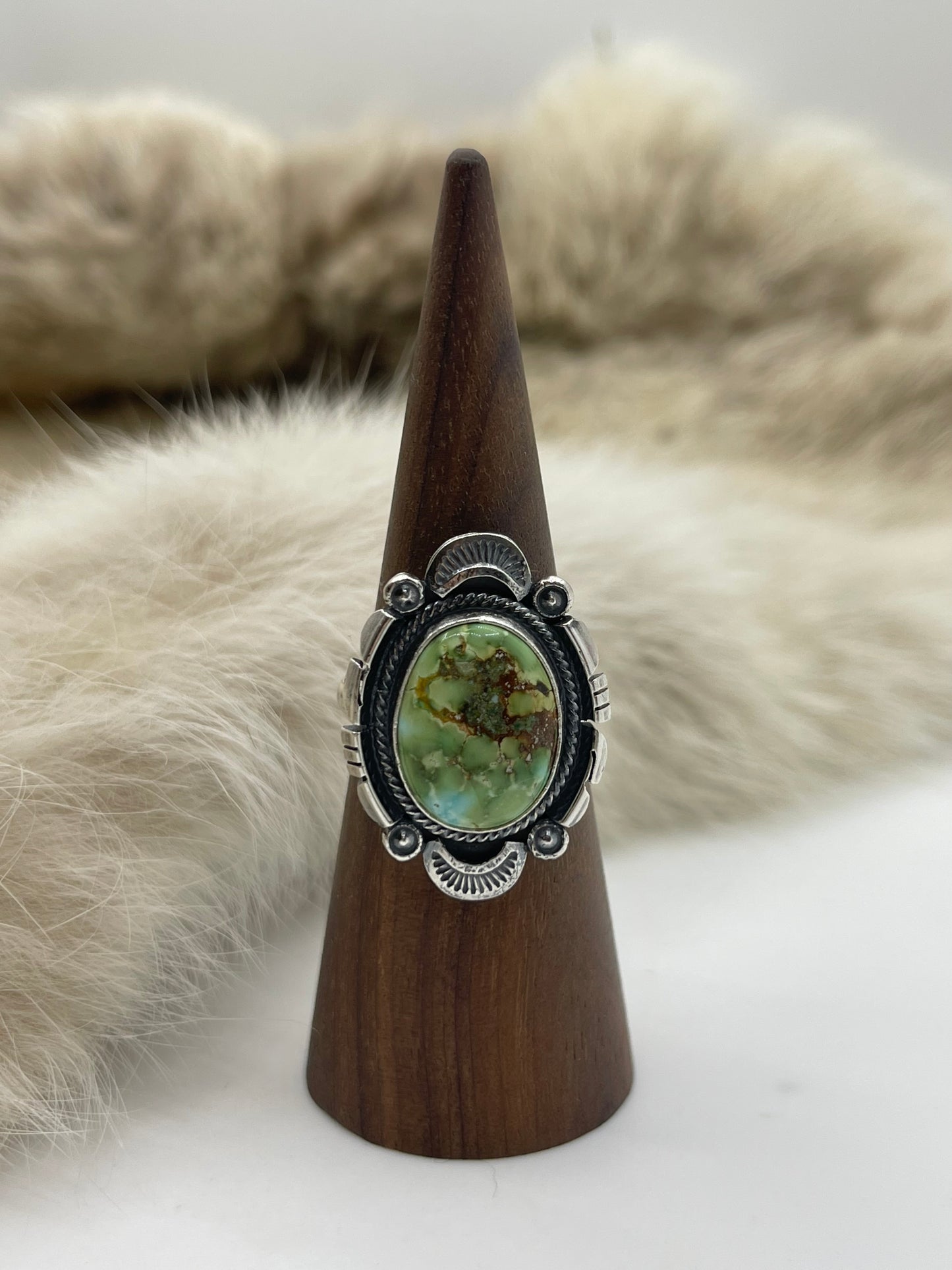 9.0 Sonoran Gold Turquoise Ring by Daniel Benally, Navajo