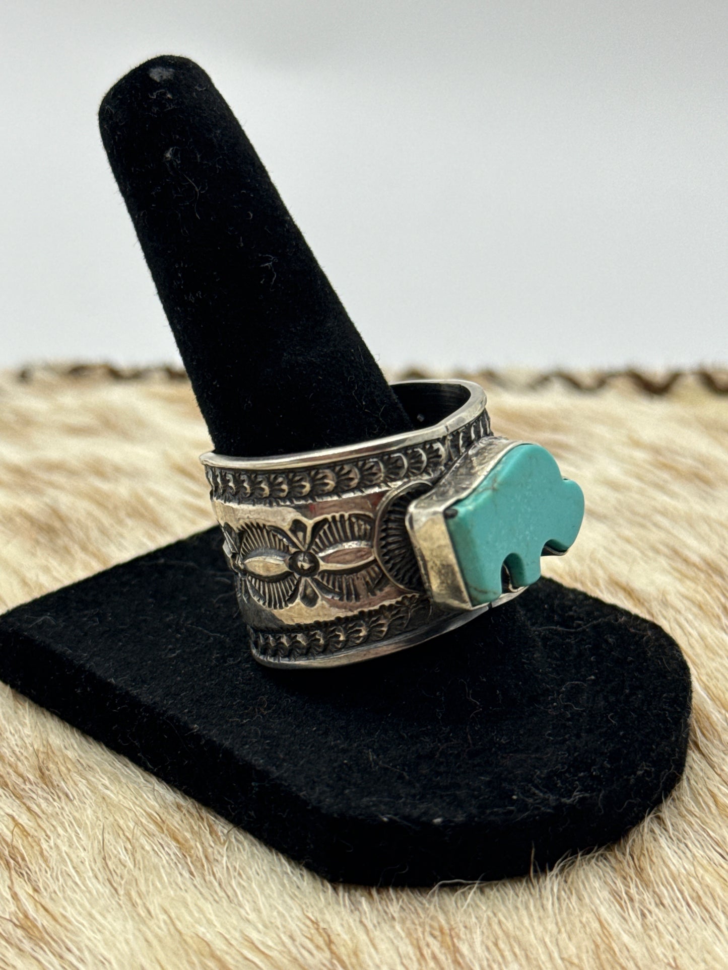 Buffalo Ring by Delayne Reeves, Navajo