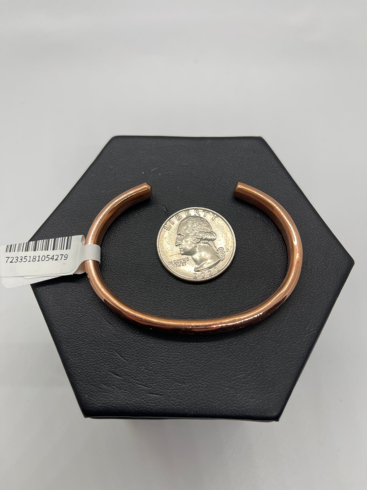 5 1/4"-7" Copper Stamped Cuff by Elaine Tahe, Navajo