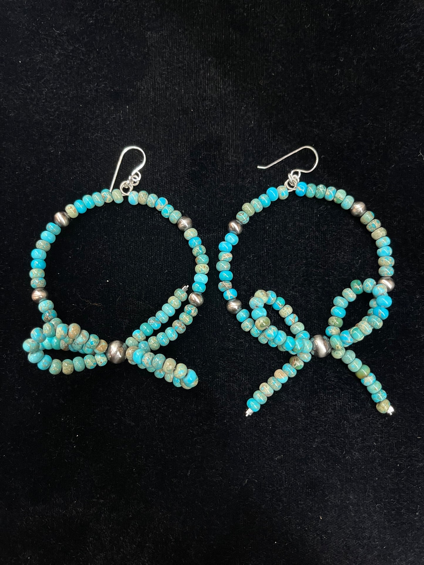 Turquoise Bow Hoop Earrings