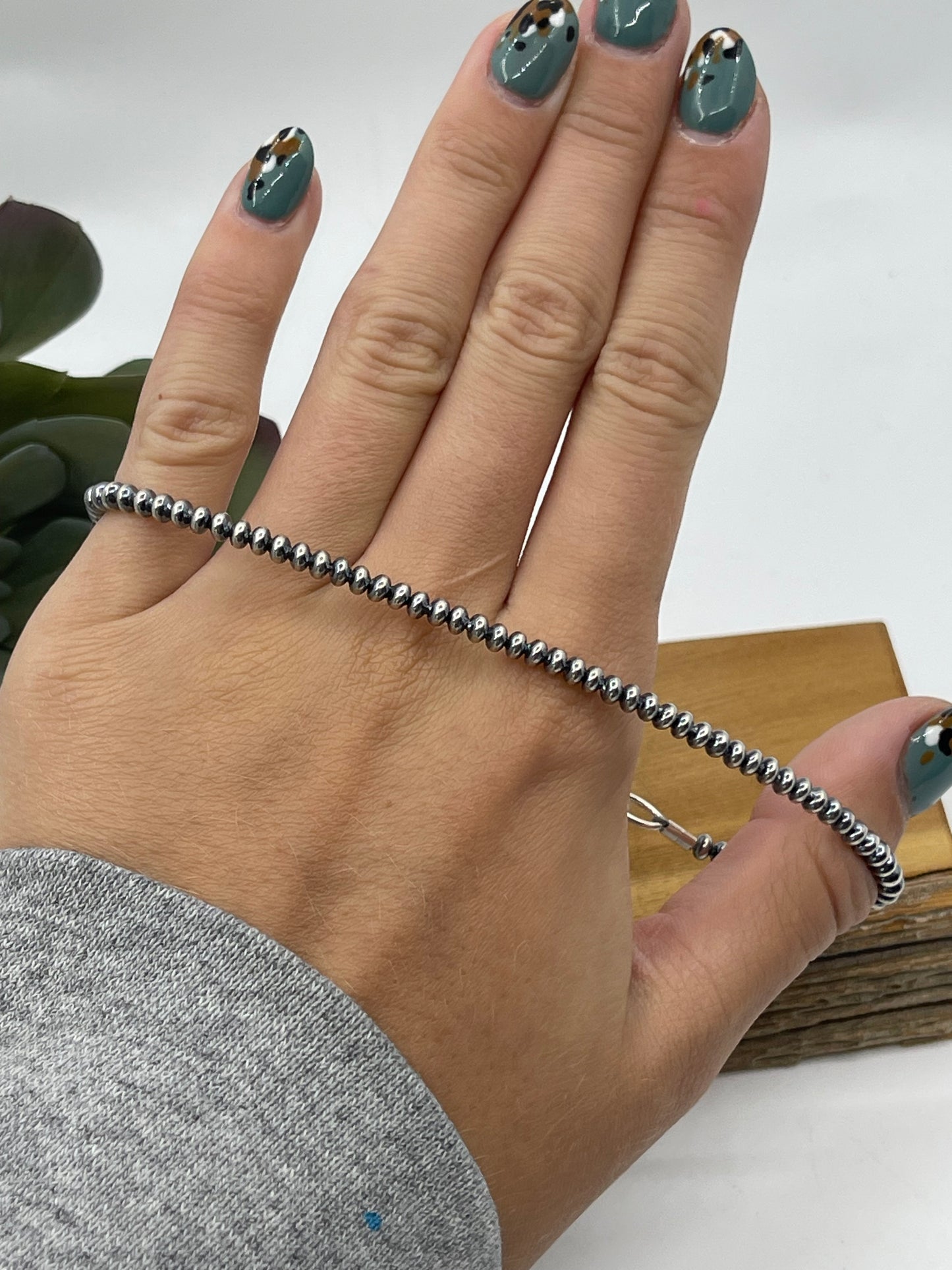 9"+1" 3mm Rondelle Navajo Pearls Anklet