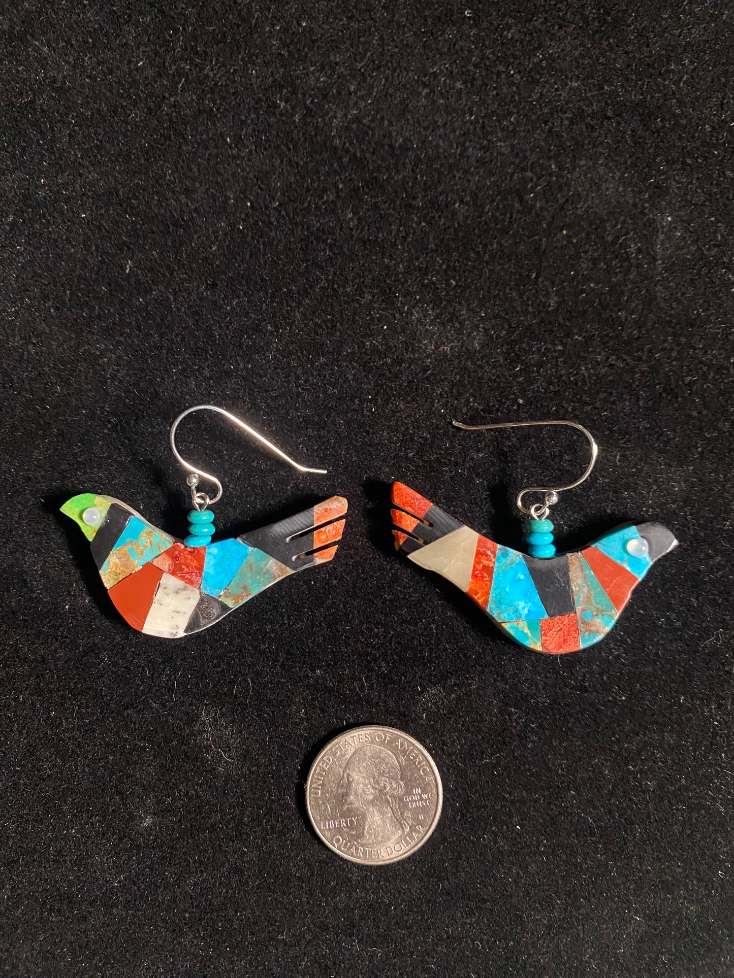 Lapidary Bird Dangle Earrings by Jolene Bird