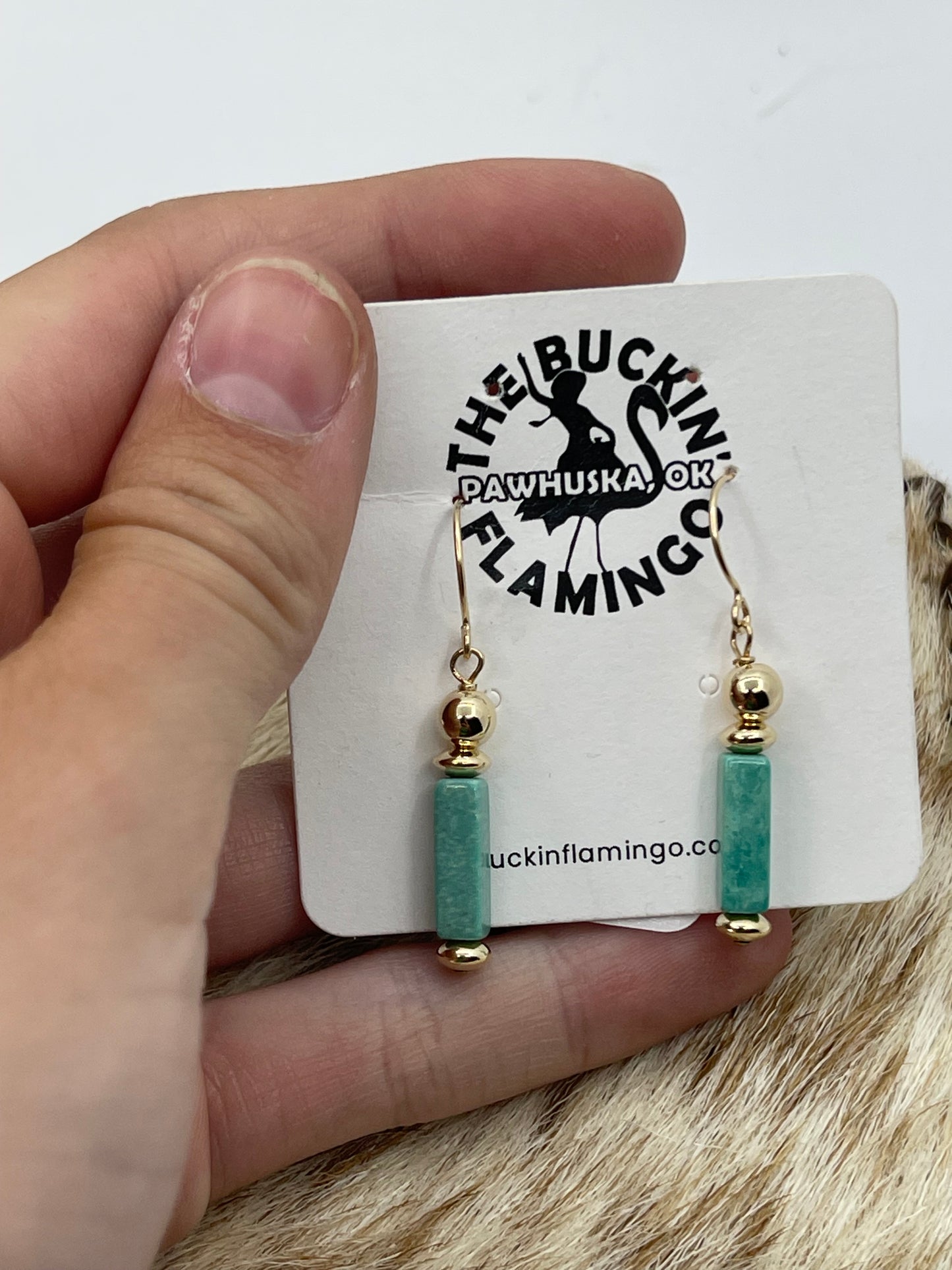 14k Gold Filled with Turquoise Dangle Earrings