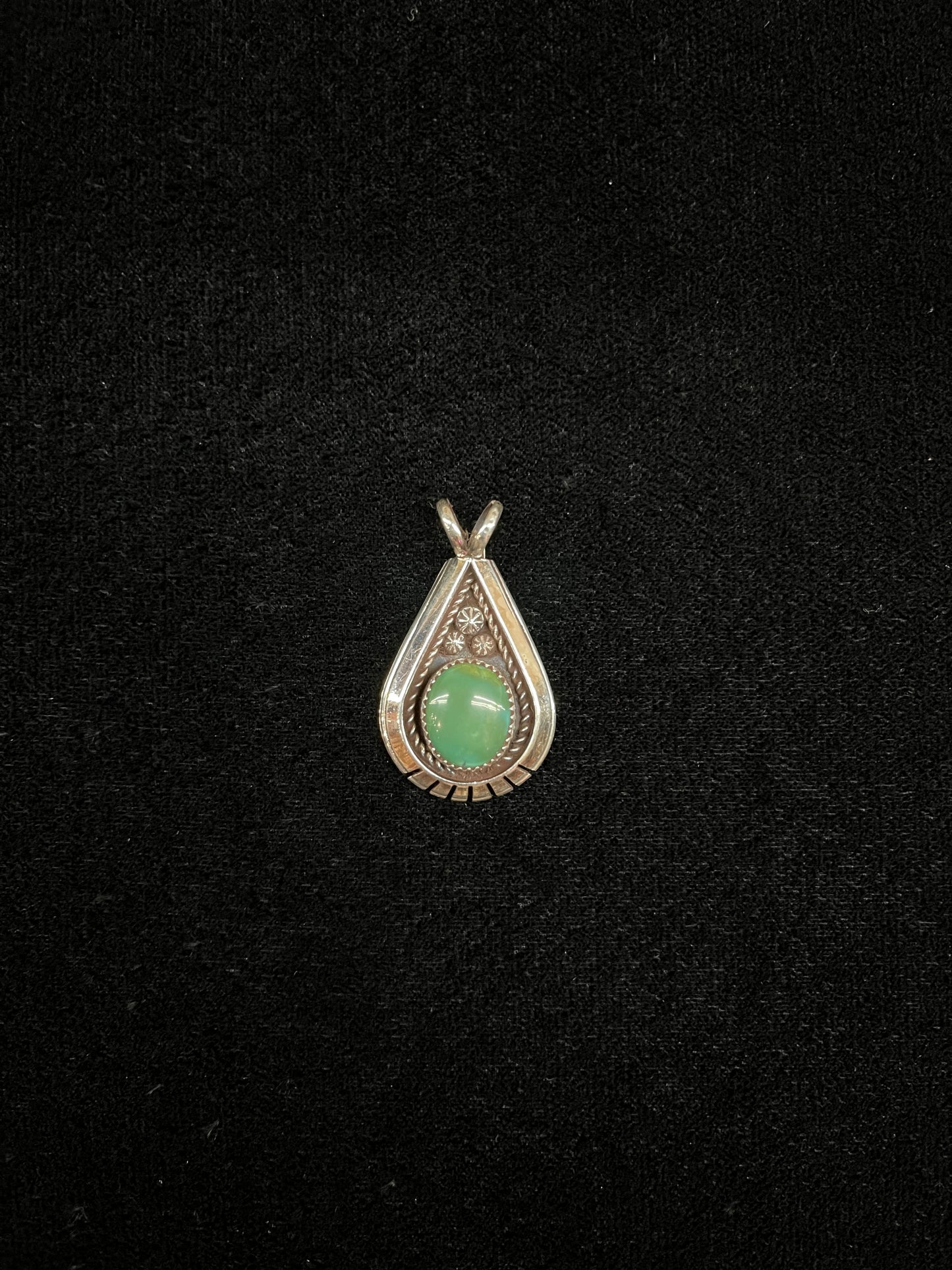 Turquoise Teardrop Pendant by Annette Martinez, Navajo