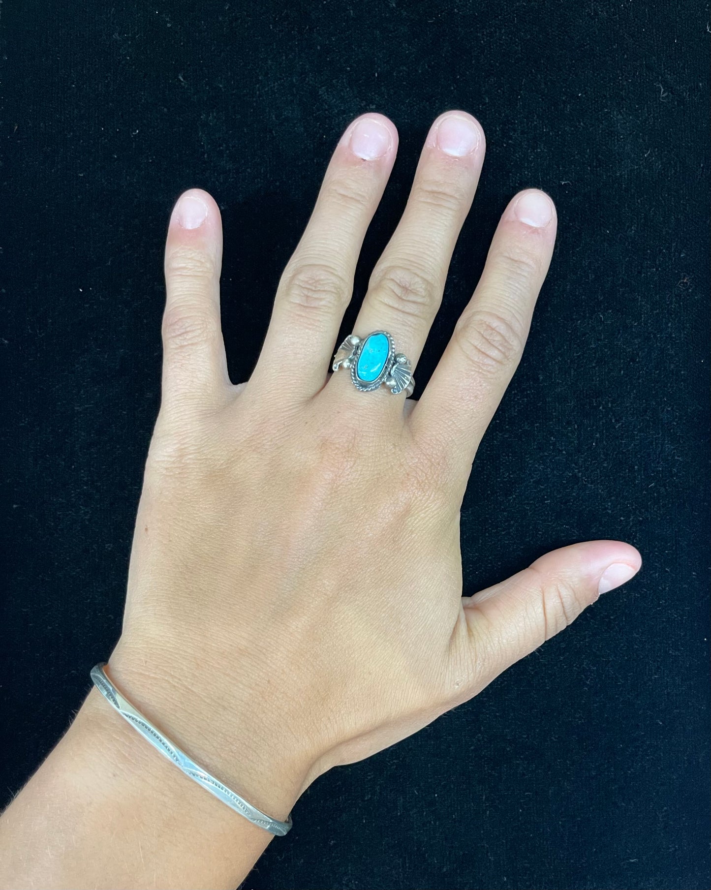 Kingman Turquoise Ring by Alice Sanders, Navajo