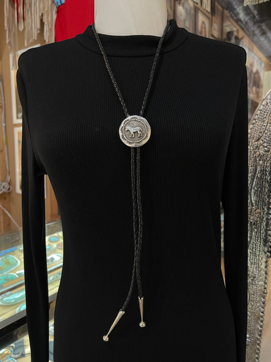 Horse Concho Bolo Tie by Emerson Kinsel, Navajo