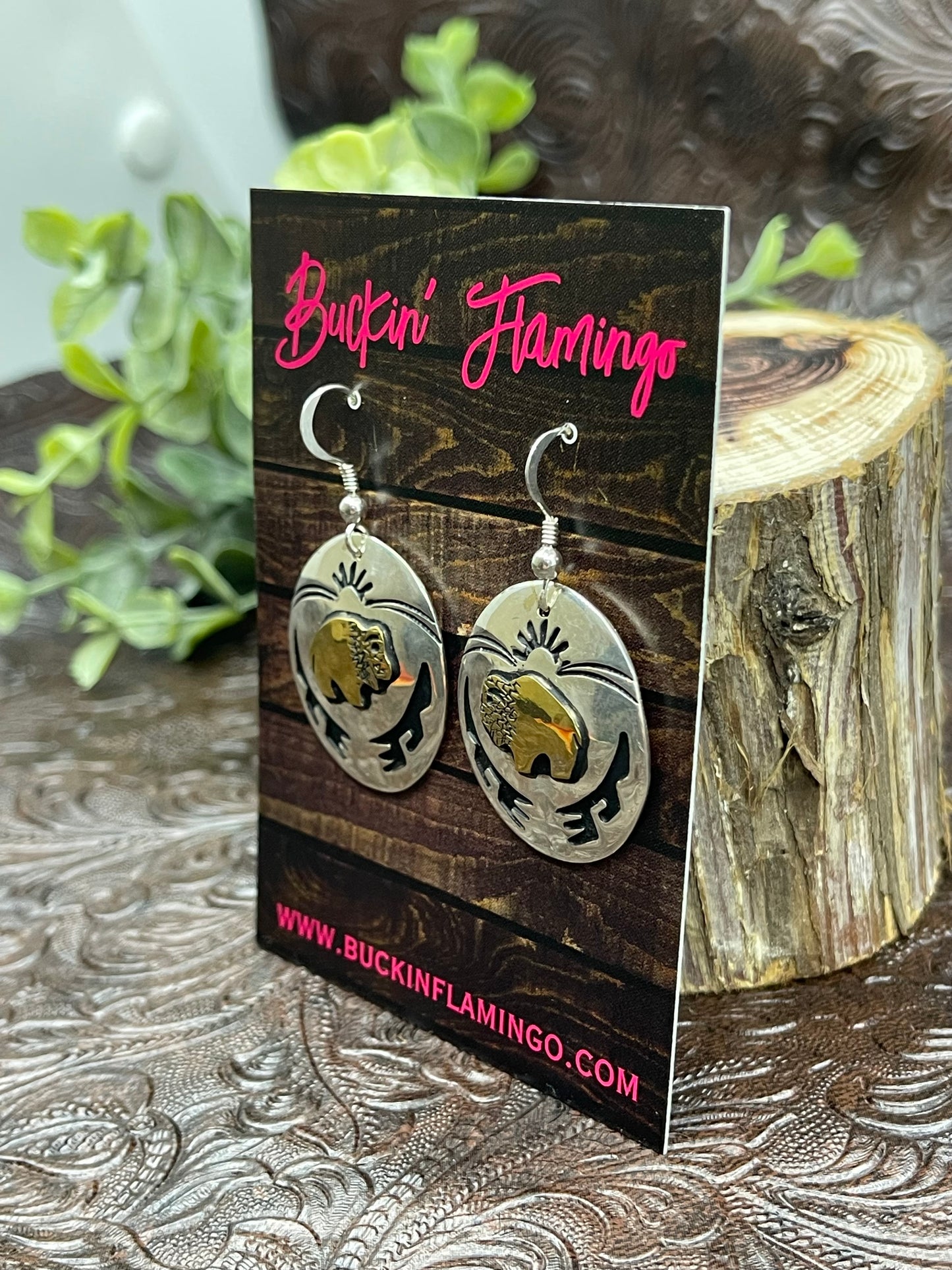Brass Buffalo Earrings
