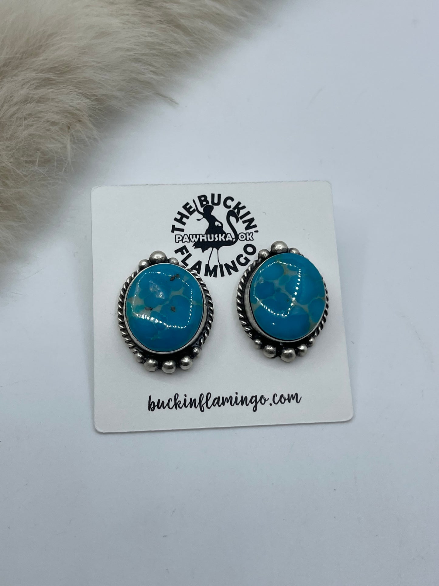 Kingman Turquoise Post @ Top by Elouise Kee, Navajo