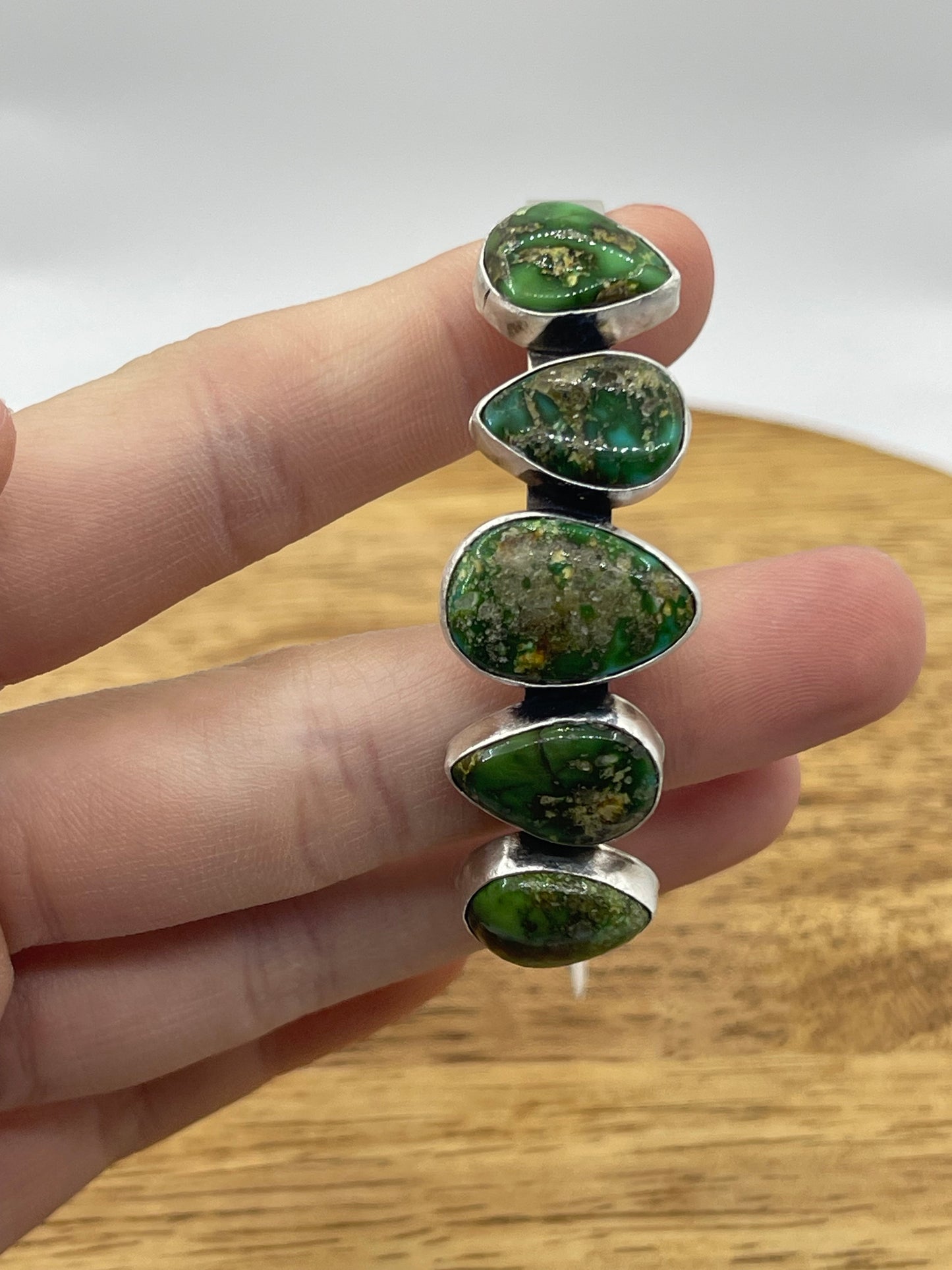 5 1/2"-7" 5 Stone Sonoran Gold Turquoise Cuff by Verley Betone, Navajo (Matrix Varies)