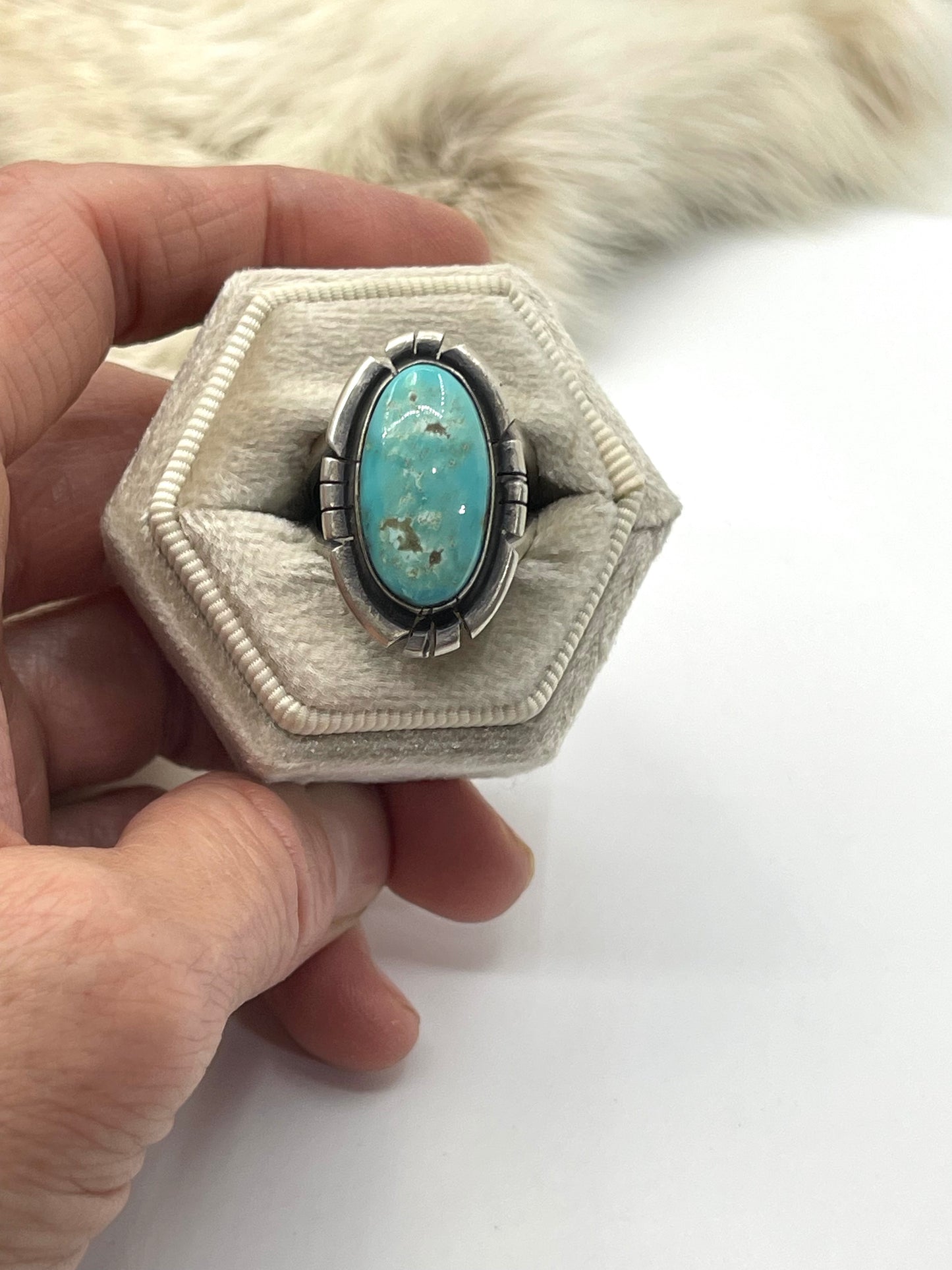 6.0 Sonoran Rose Turquoise Oval Shaped Ring