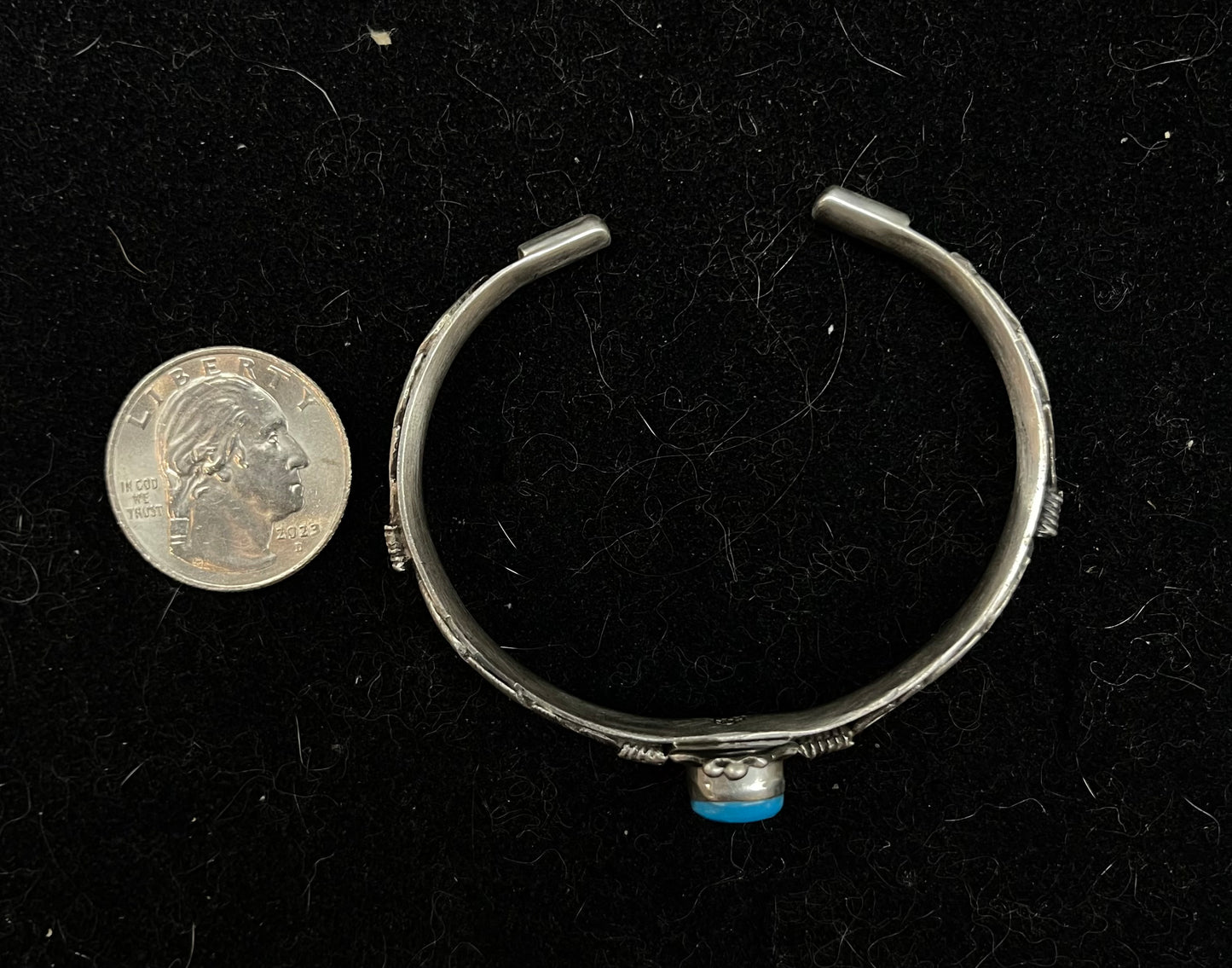 6"-6 1/2" Turquoise Feather Cuff Bracelet by Bobby Platero, Navajo