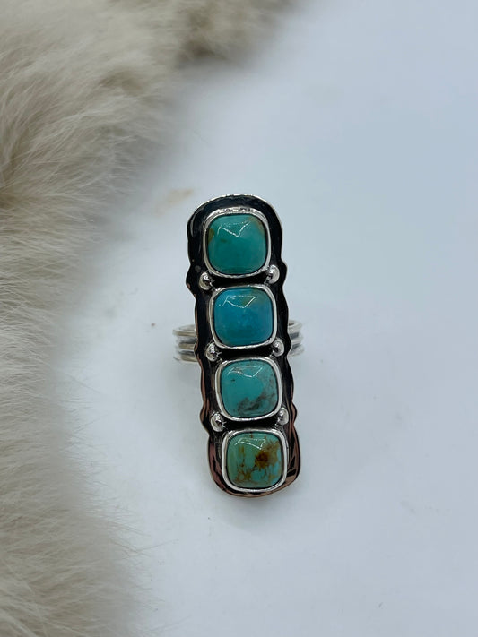 6.0 3 Stone Turquoise Ring