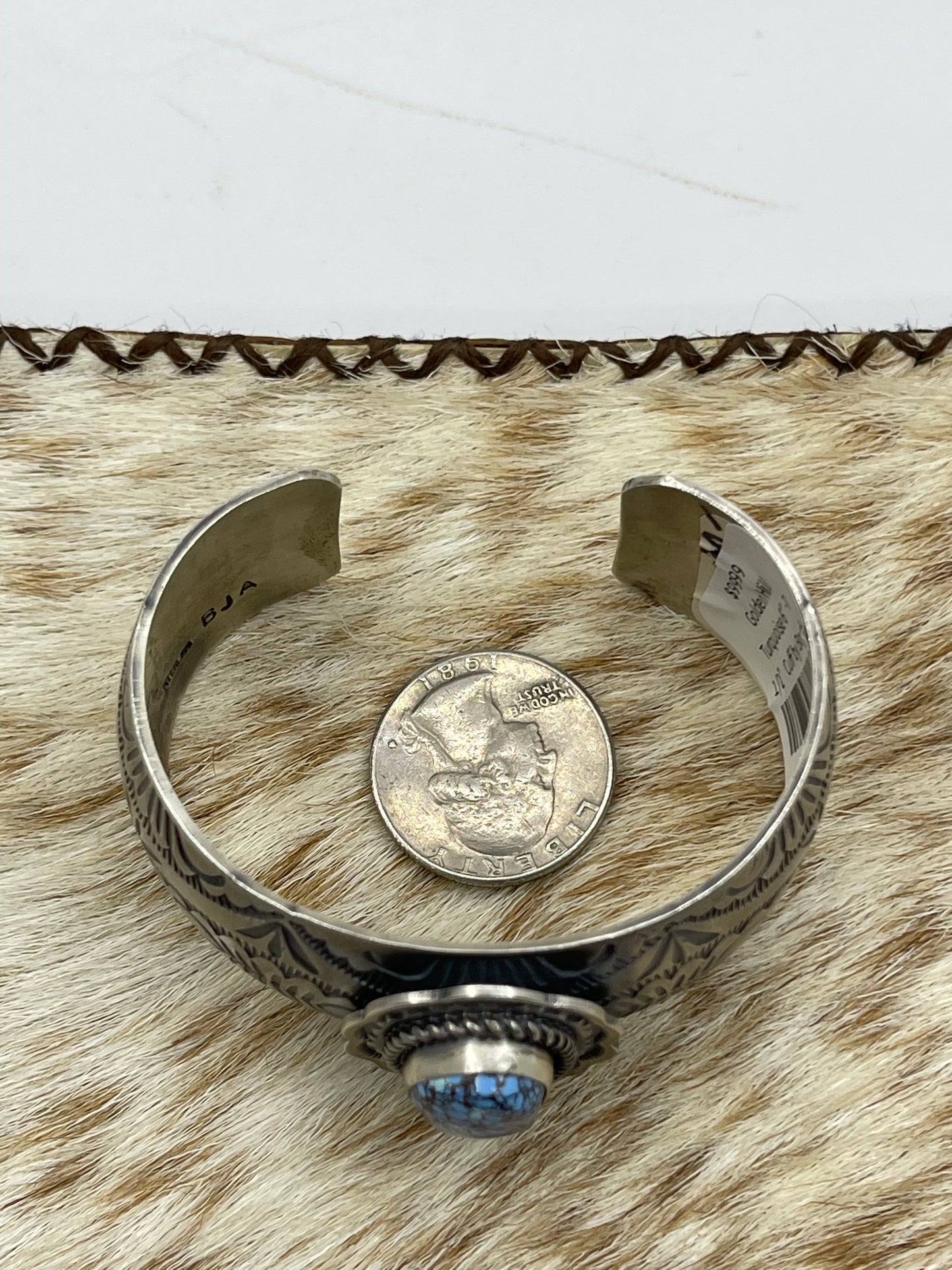 Golden Hill Turquoise 6”-7 1/2” Cuff by Boyd Ashley, Navajo