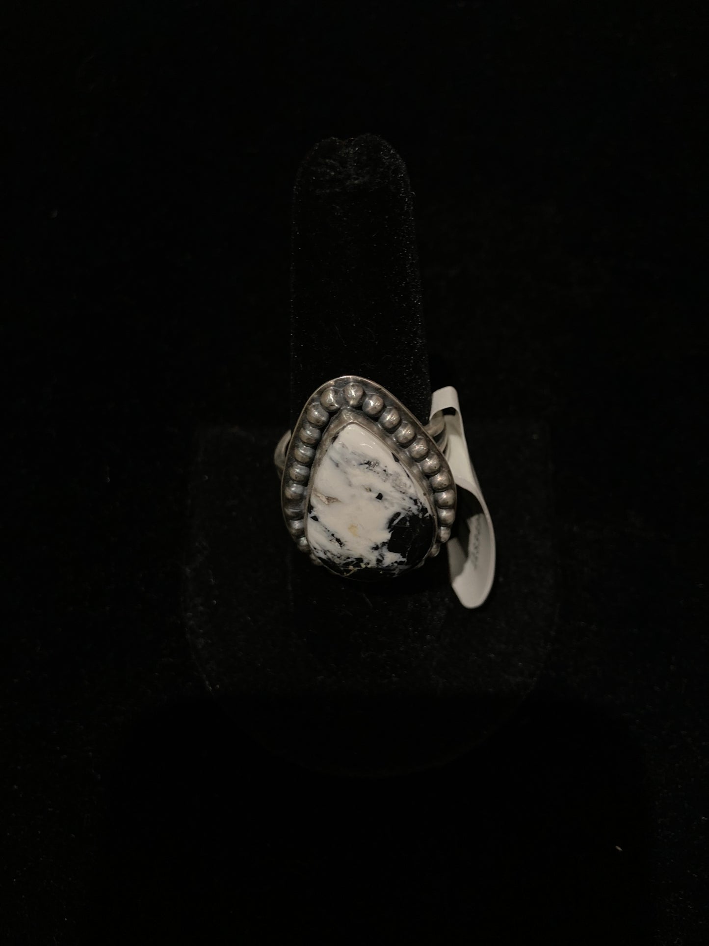 9.0 White Buffalo Teardrop Ring by TT, Navajo