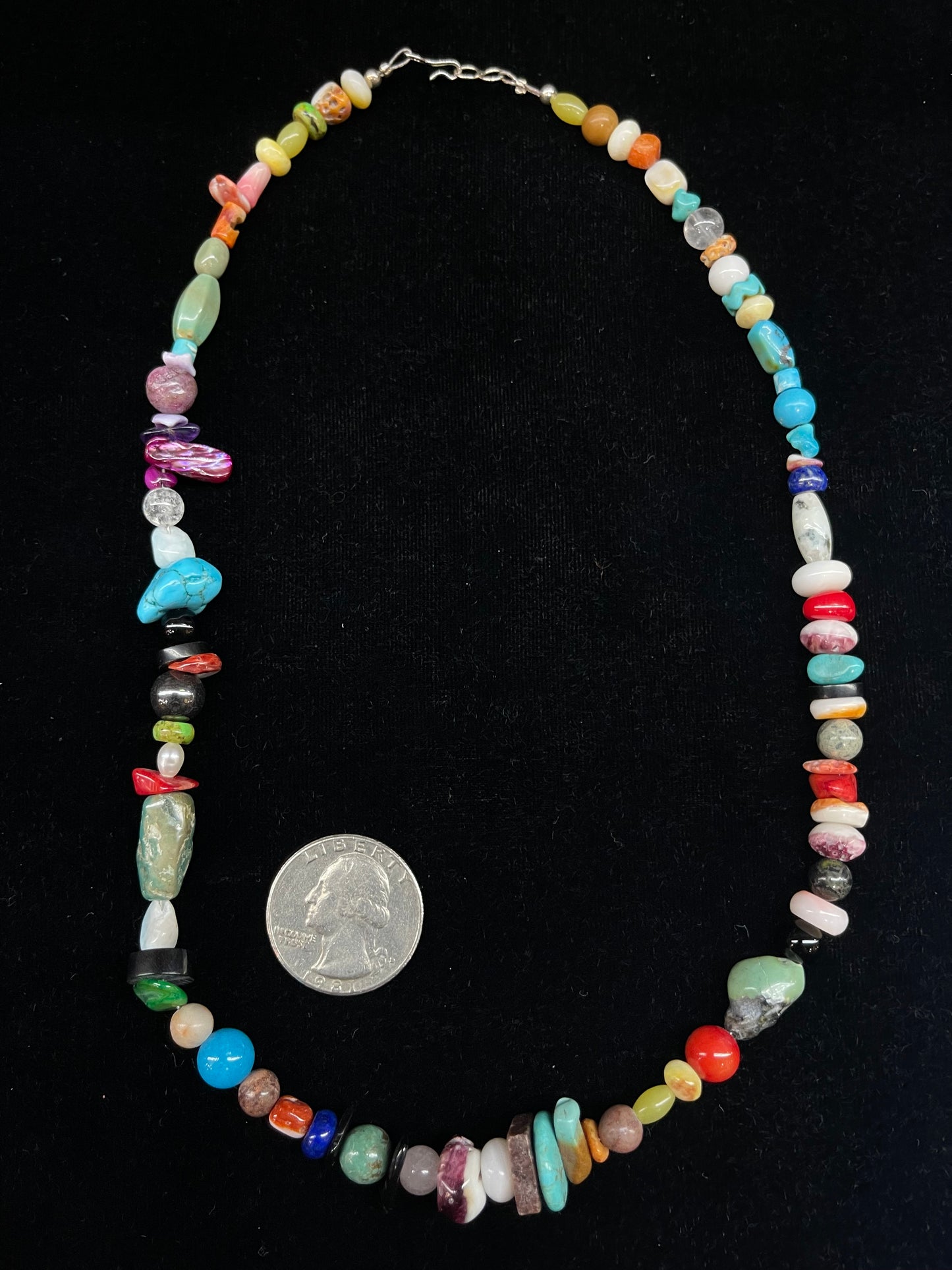 18" Multi Stone Chunk Nugget Necklace