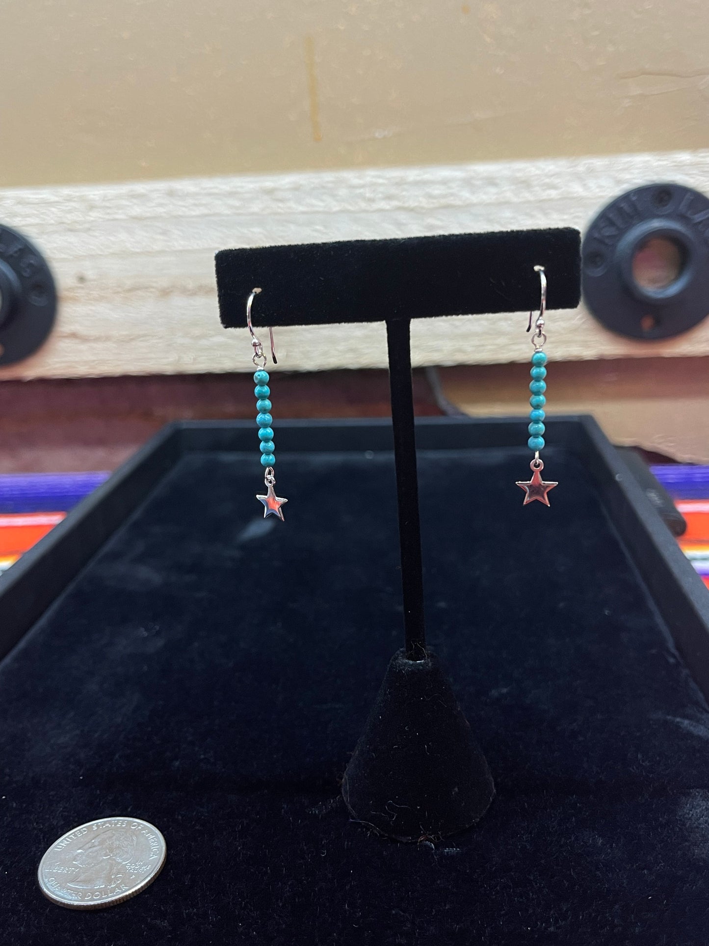 Turquoise Dangle Earrings with Star