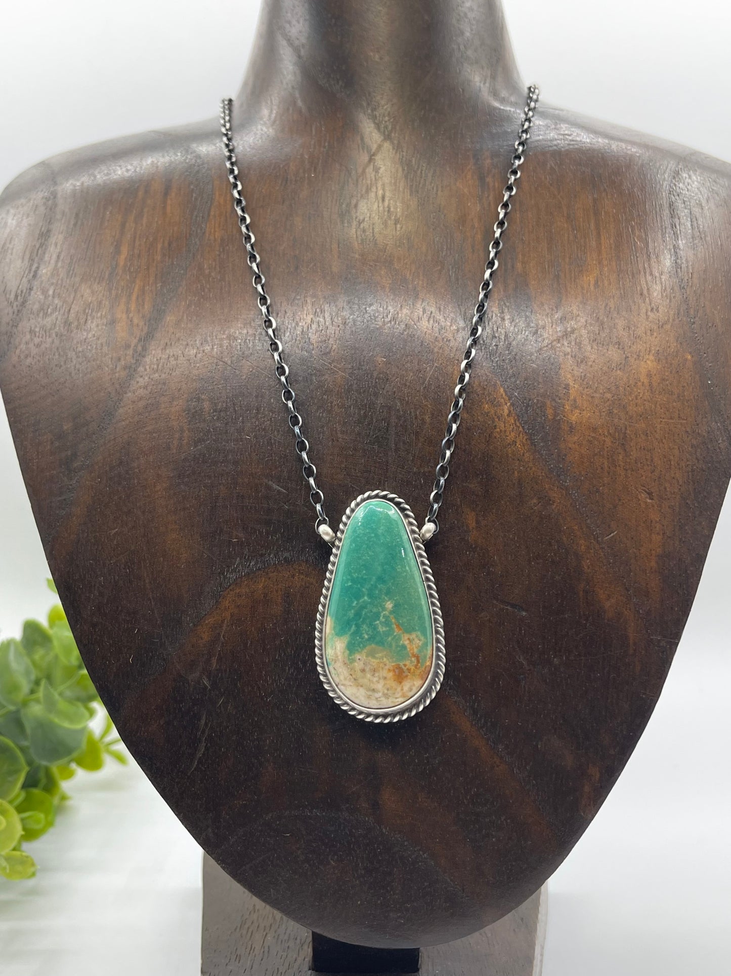 16" Royston Turquoise Teardrop Necklace