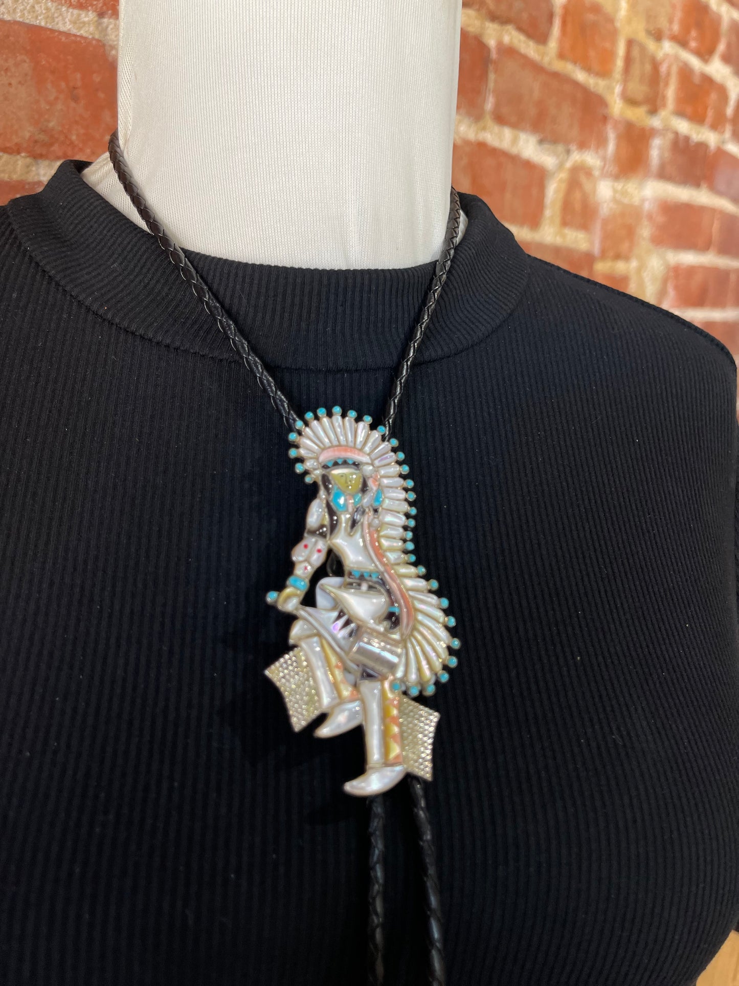 Vintage Inlay Bolo Tie Set of Two