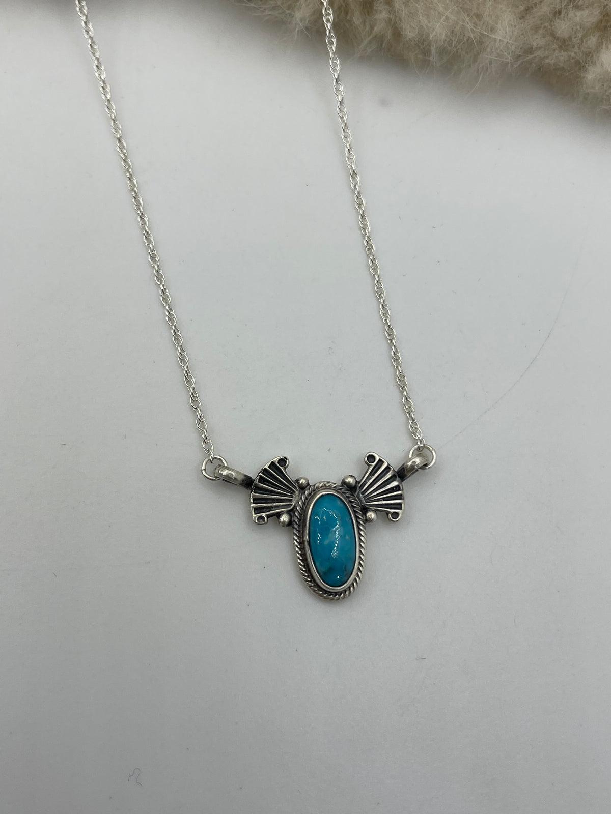 18" Dainty Turquoise Necklace by Verley Betone, Navajo