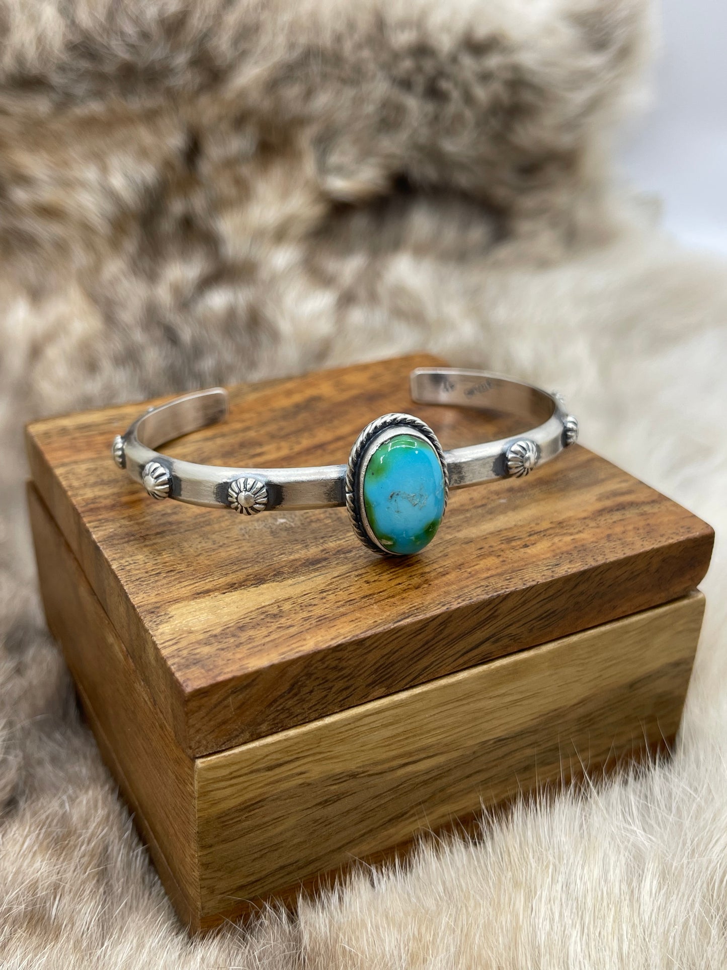 Sonoran Gold Turquoise Cuff by Samuel Yellowhair, Navajo