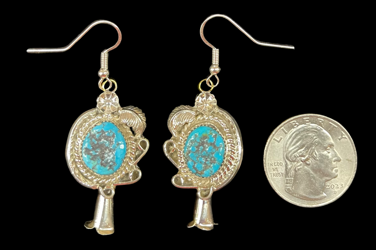 Blossom Dangle Earrings by Donovan Nez, Navajo