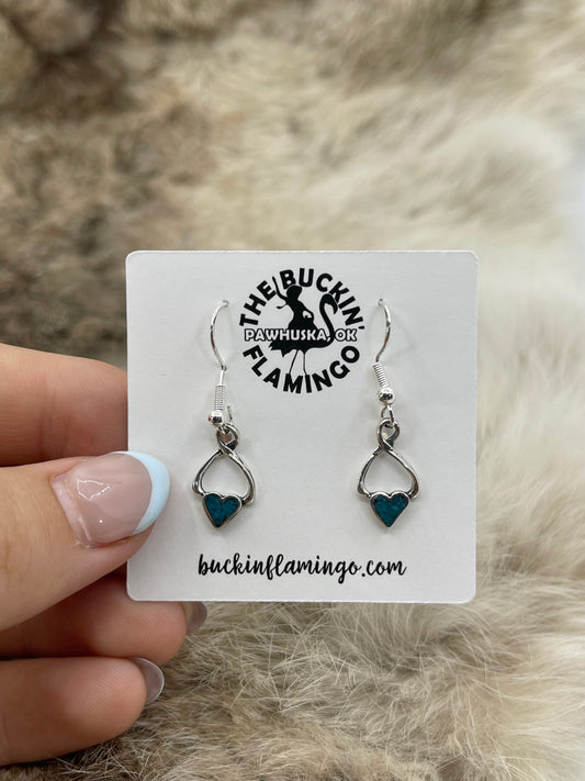 Small Turquoise Heart Dangle Earrings