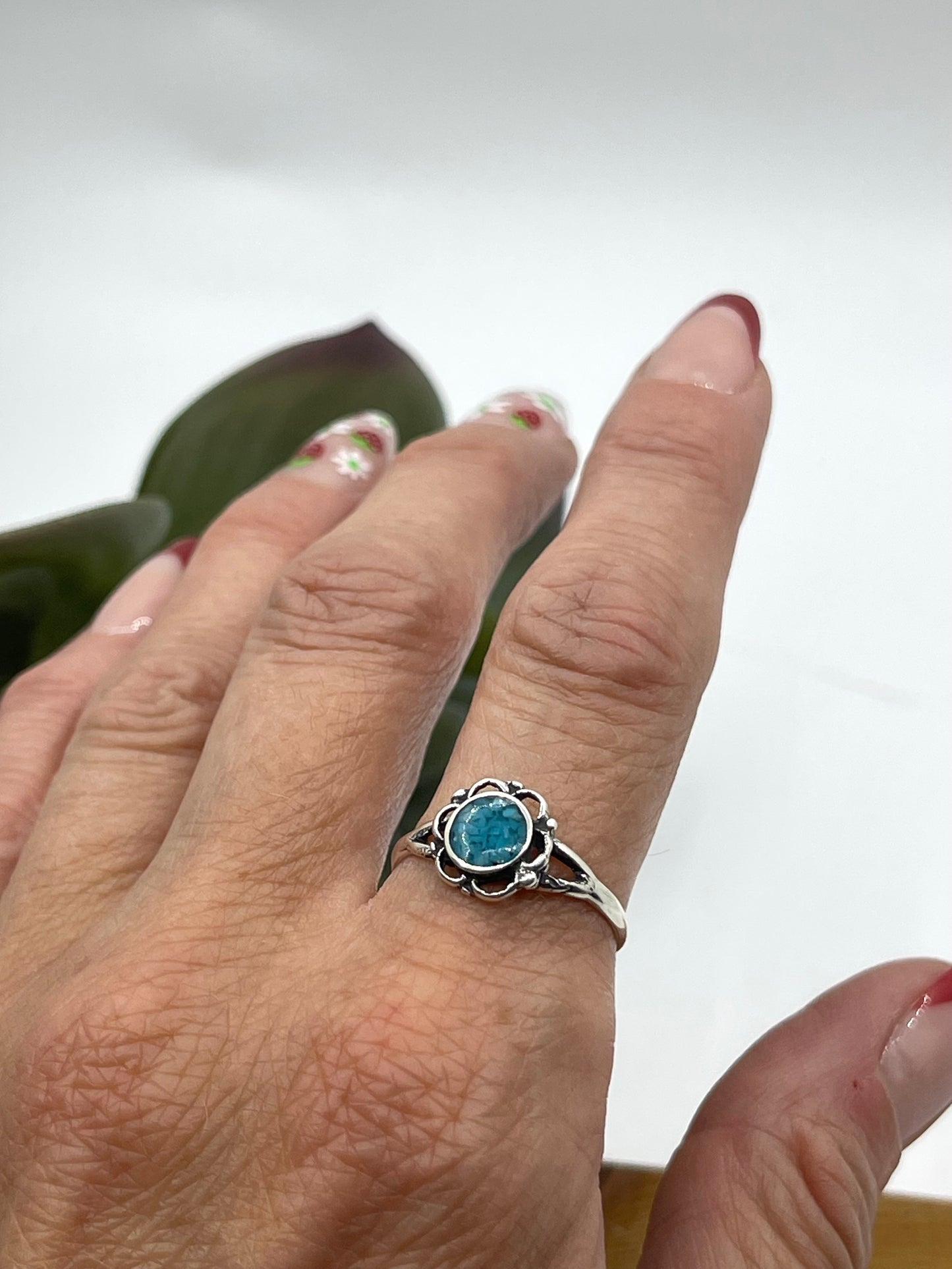 7.0 Turquoise Circle Ring
