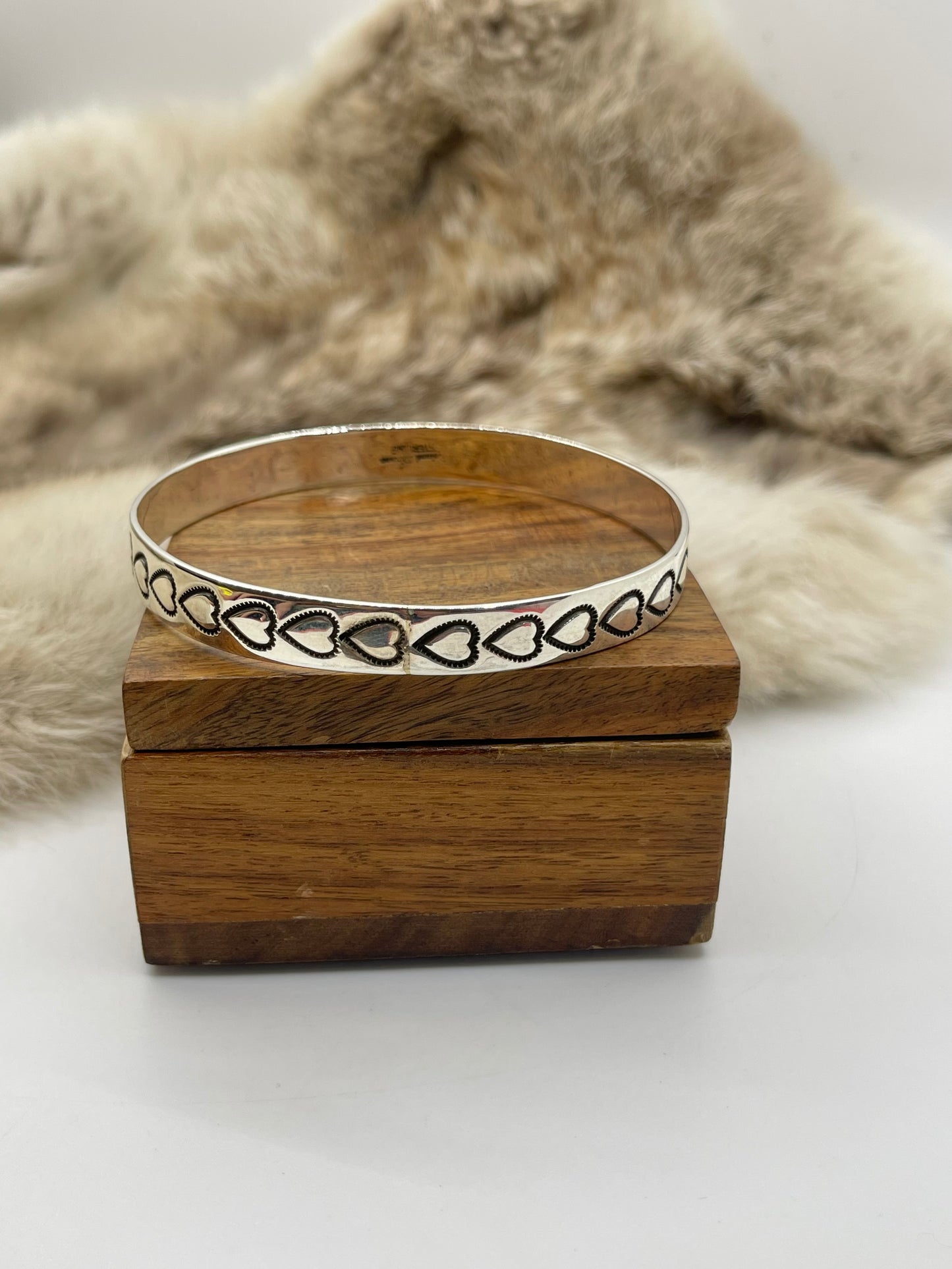 9” Hearts Bangle by Roland Dixson, Navajo
