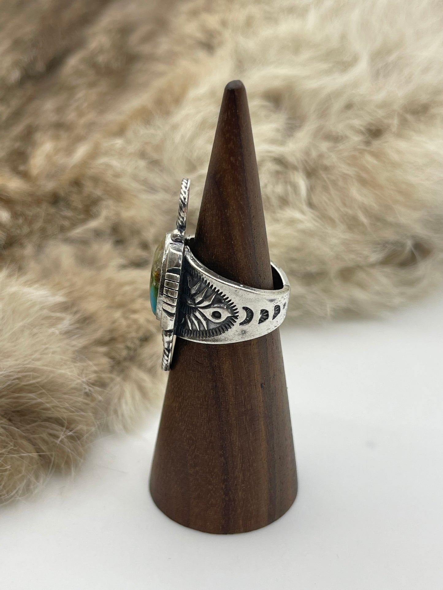 6.5 Sonoran Gold Turquoise Ring by Marita Benally, Navajo