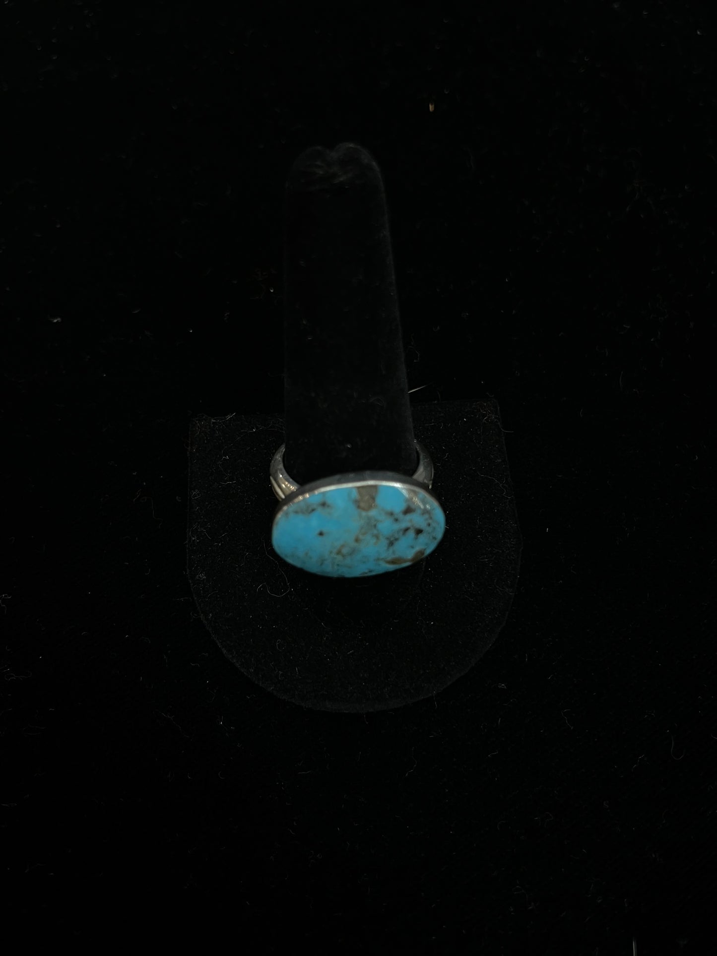 11.0 Turquoise Oval Ring by Sheena Jack, Navajo