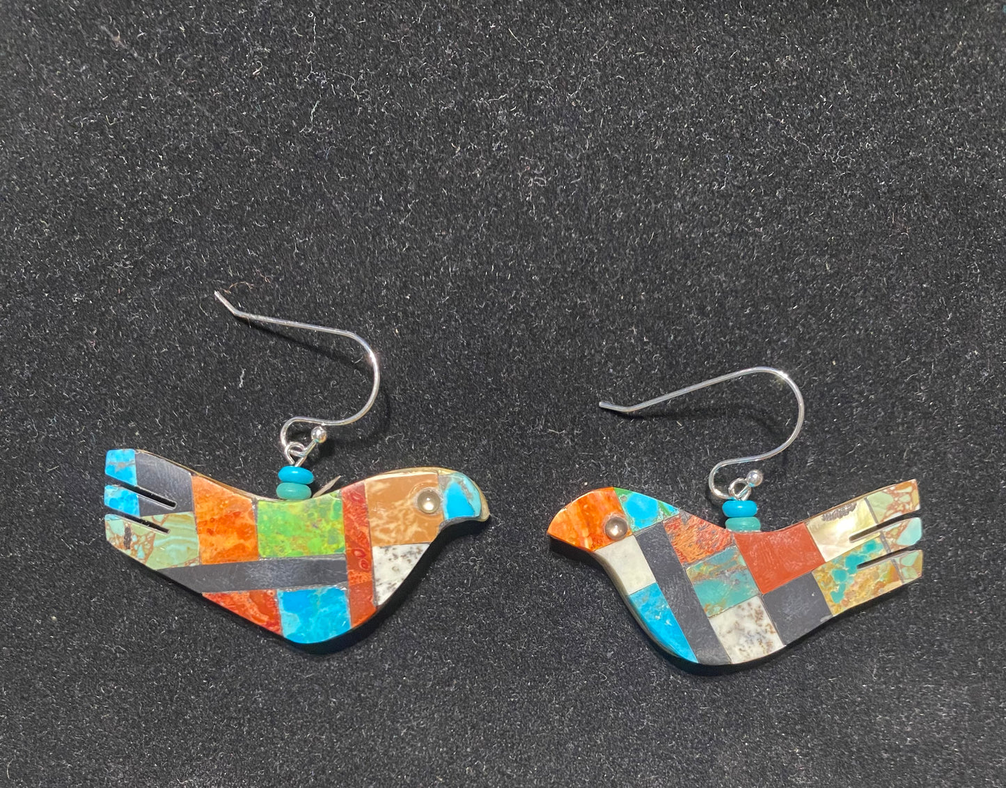 Lapidary Bird Dangle Earrings by Jolene Bird