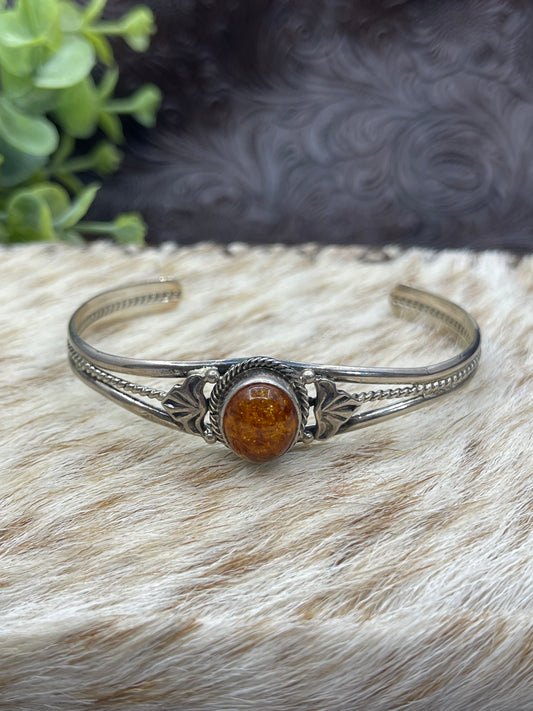 5.5''- 7'' Amber Stone Cuff